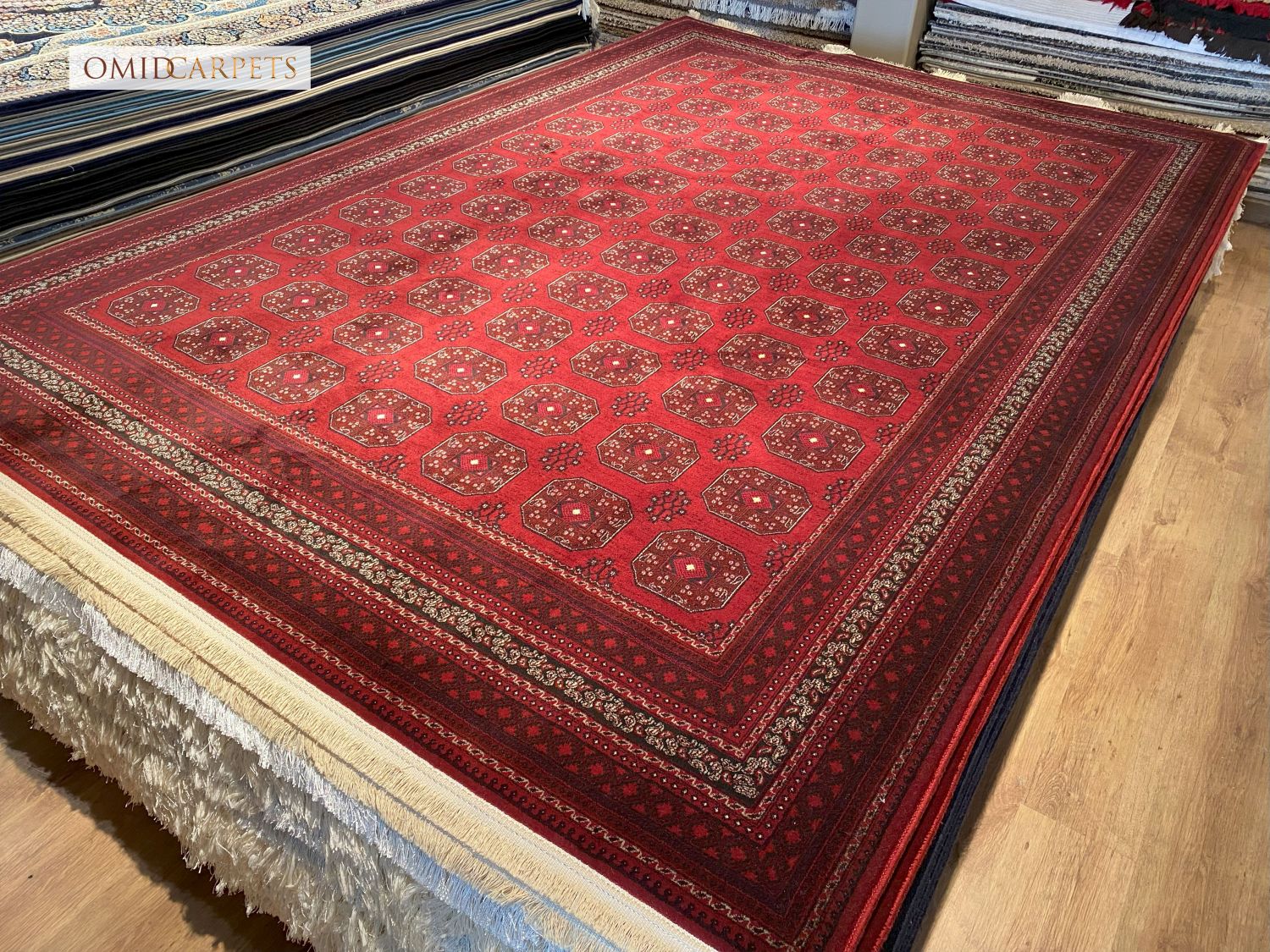 Rood Tapijt Laagpolig Klassiek Vloerkleed - Omid Premium Classic - 1,5 Miljoen punten/m²