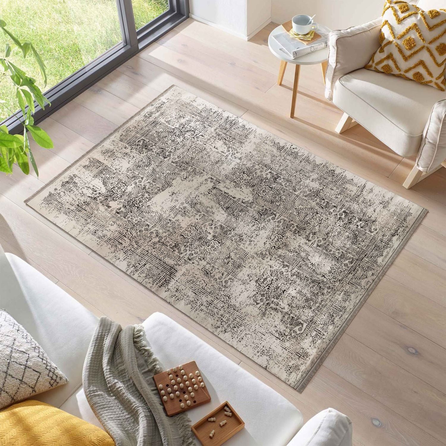 Beige Tapijt Laagpolig Vloerkleed Omid Duotone Delights