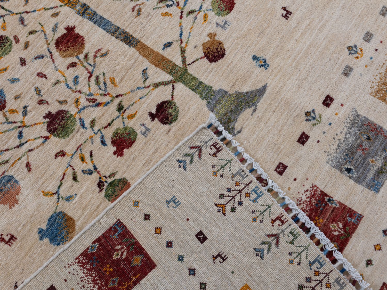 Afghaans Tapijt Laagpolig Handgeknoopt Wollen Vloerkleed - Omid Afghan Wool Luxury 297x194 - Omid Carpets