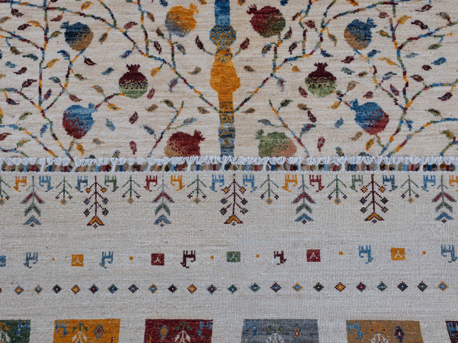 Afghaans Tapijt Laagpolig Handgeknoopt Wollen Vloerkleed - Omid Afghan Wool Luxury 297x194 - Omid Carpets