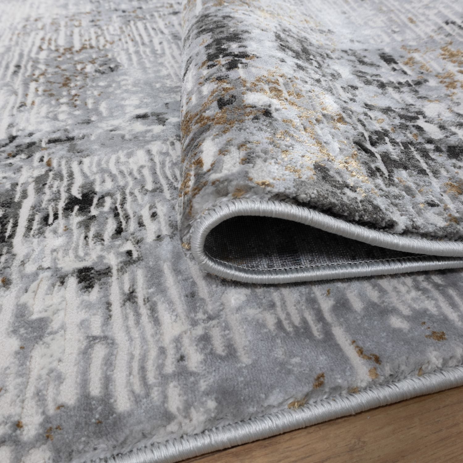 Grijs Tapijt Laagpolig Vloerkleed Omid Abstract Luxury - Omid Carpets