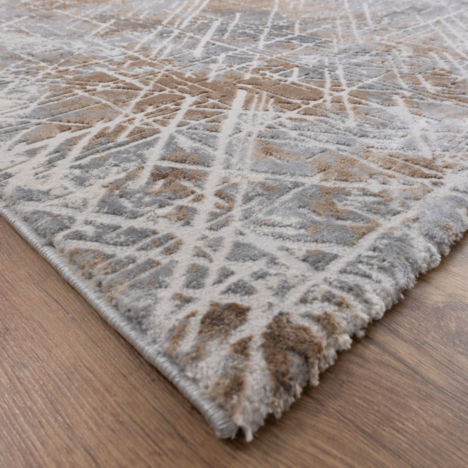 Grijs Tapijt Laagpolig Vloerkleed Omid Abstract Luxury - Omid Carpets