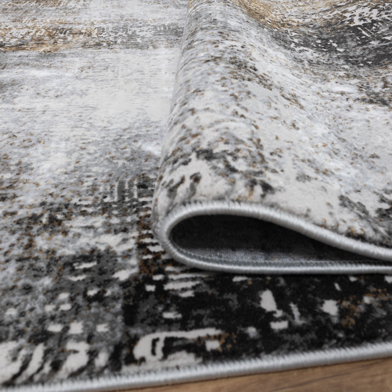 Grijs Tapijt Laagpolig Vloerkleed Omid Abstract Luxury - Omid Carpets