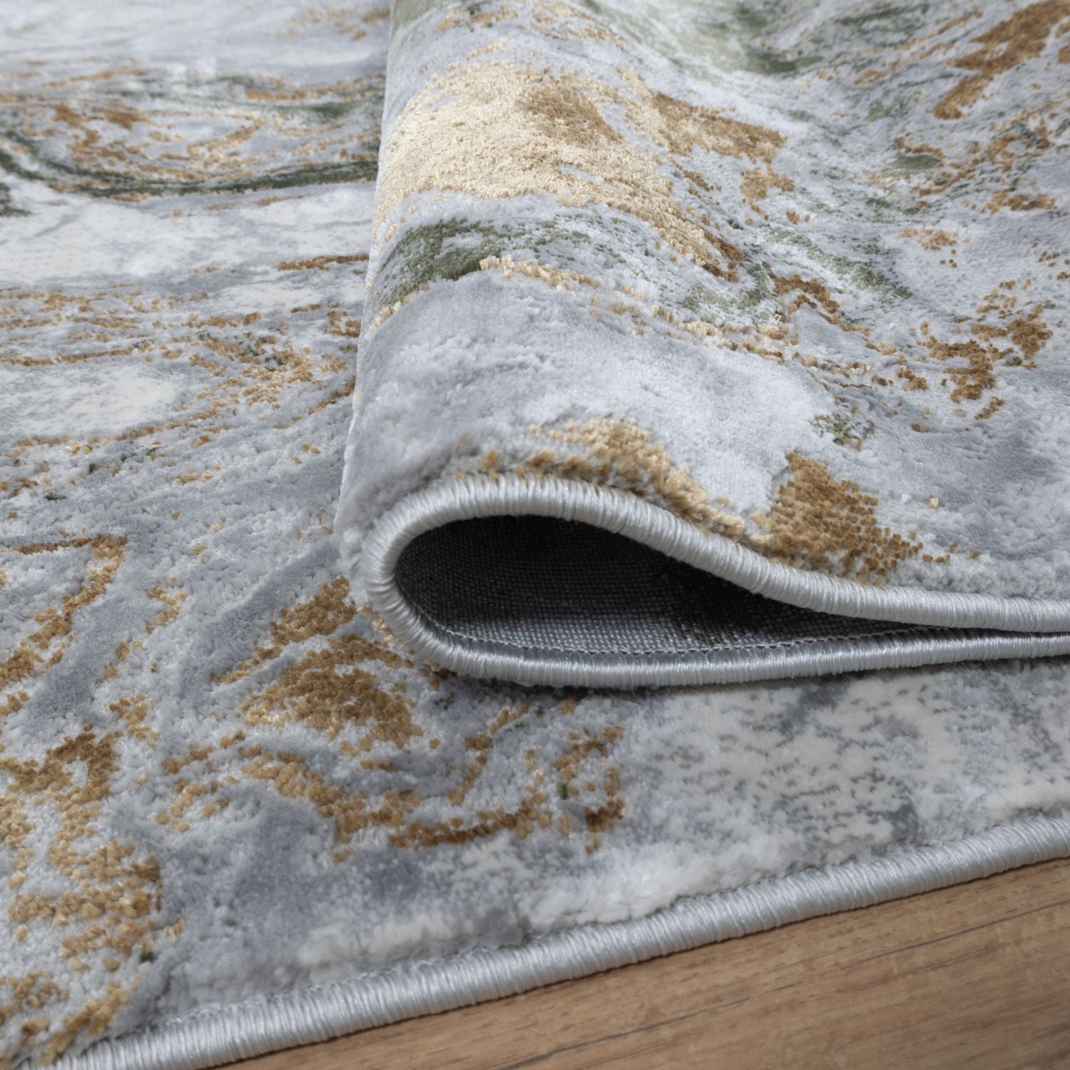 Grijs Tapijt Laagpolig Vloerkleed Omid Abstract Luxury - Omid Carpets