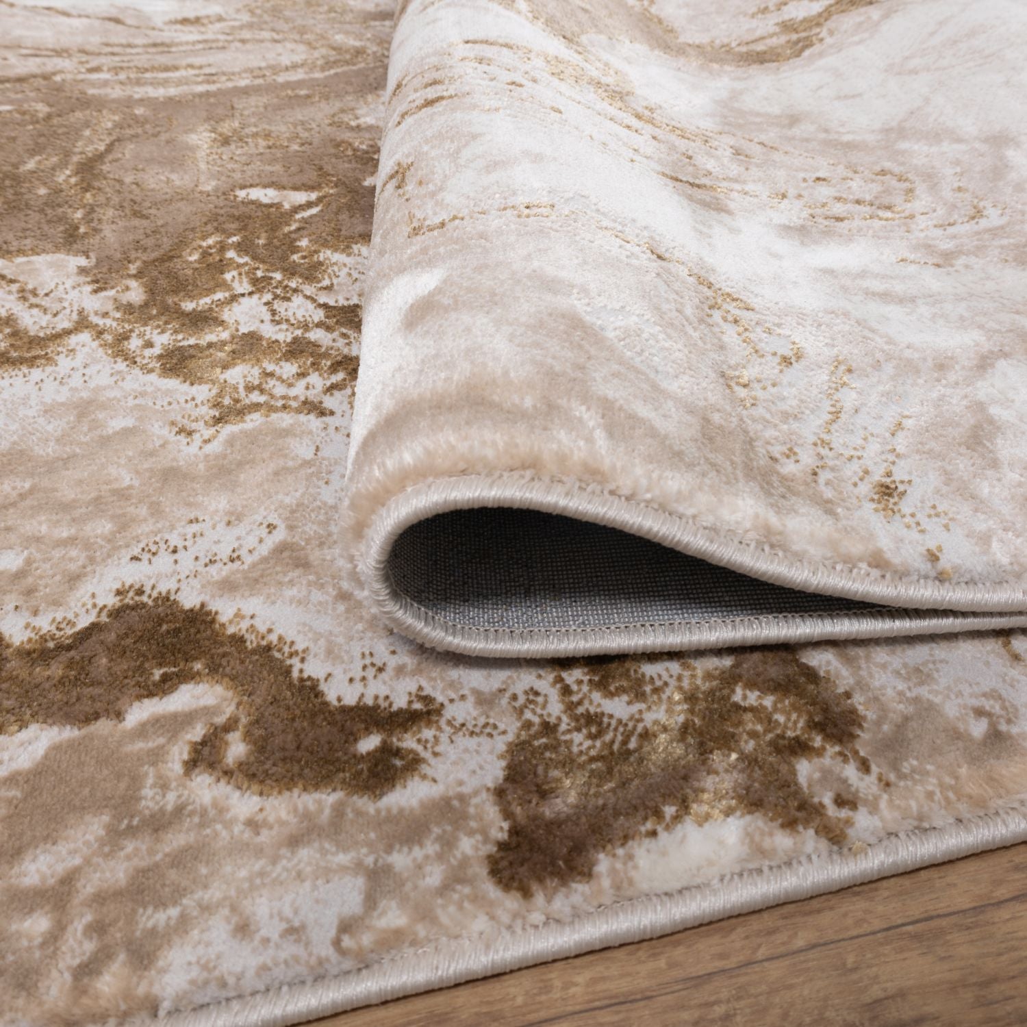 Beige Tapijt Laagpolig Vloerkleed Omid Abstract Luxury - Omid Carpets