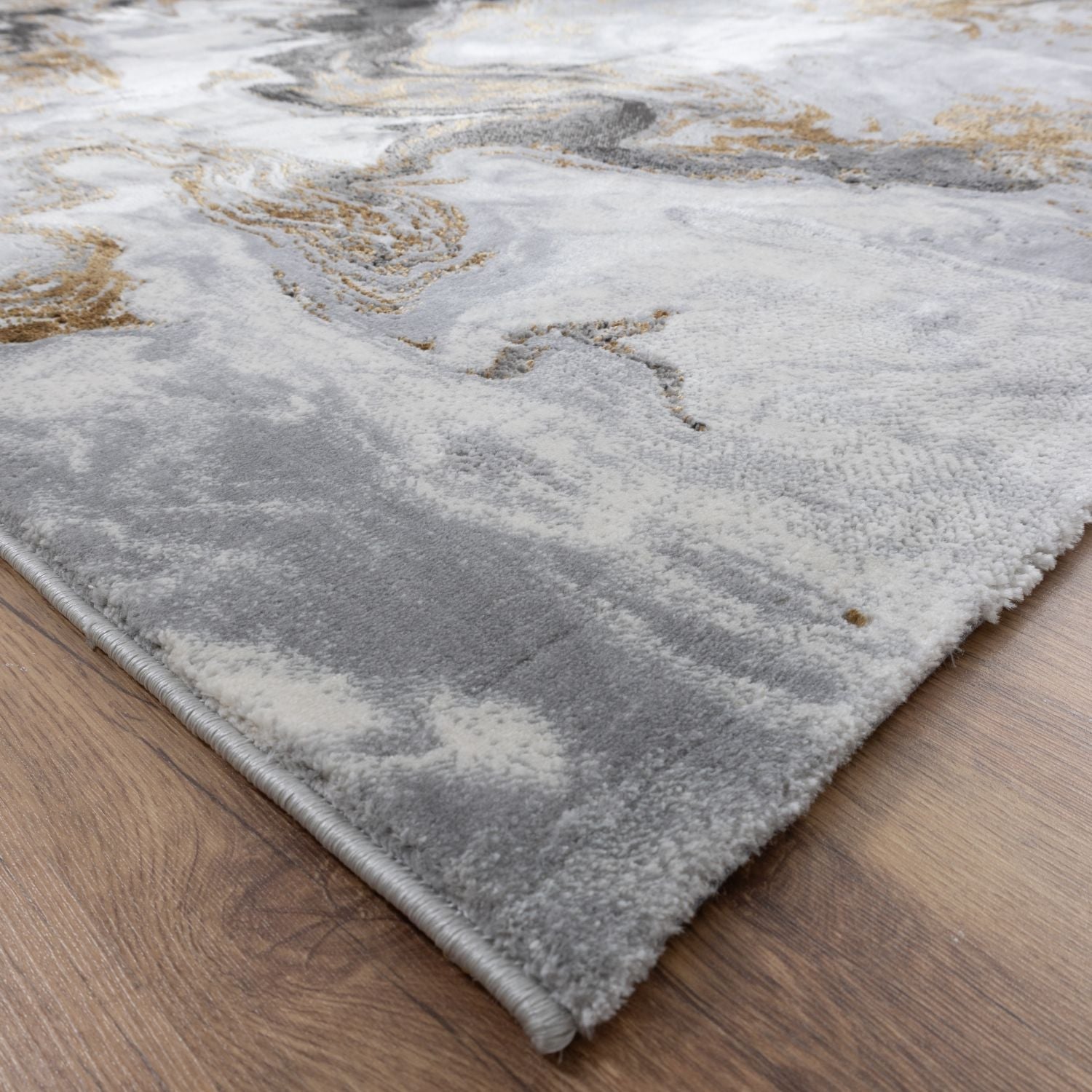 Grijs Tapijt Laagpolig Vloerkleed Omid Abstract Luxury - Omid Carpets