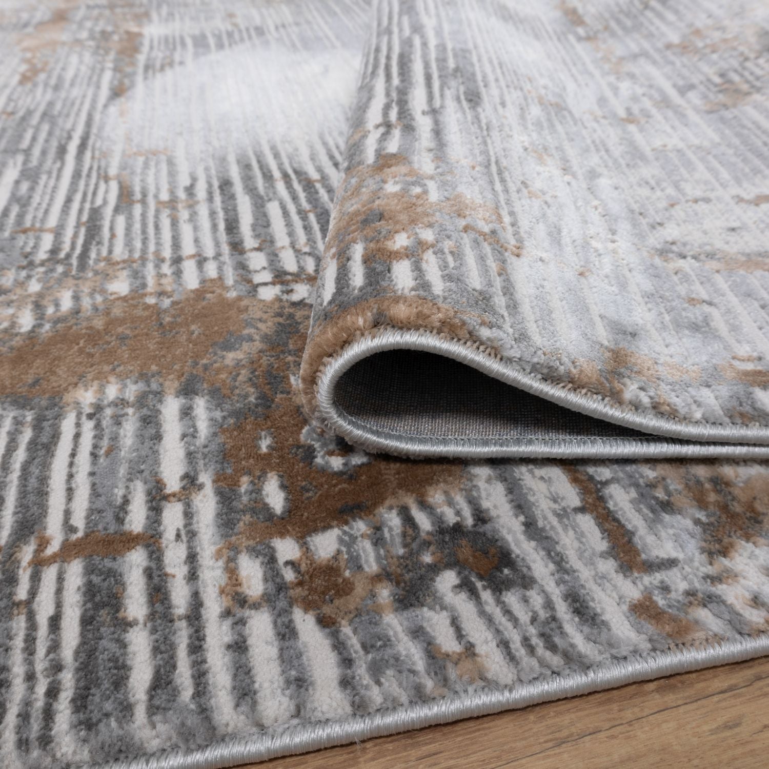 Grijs Tapijt Laagpolig Vloerkleed Omid Abstract Luxury - Omid Carpets
