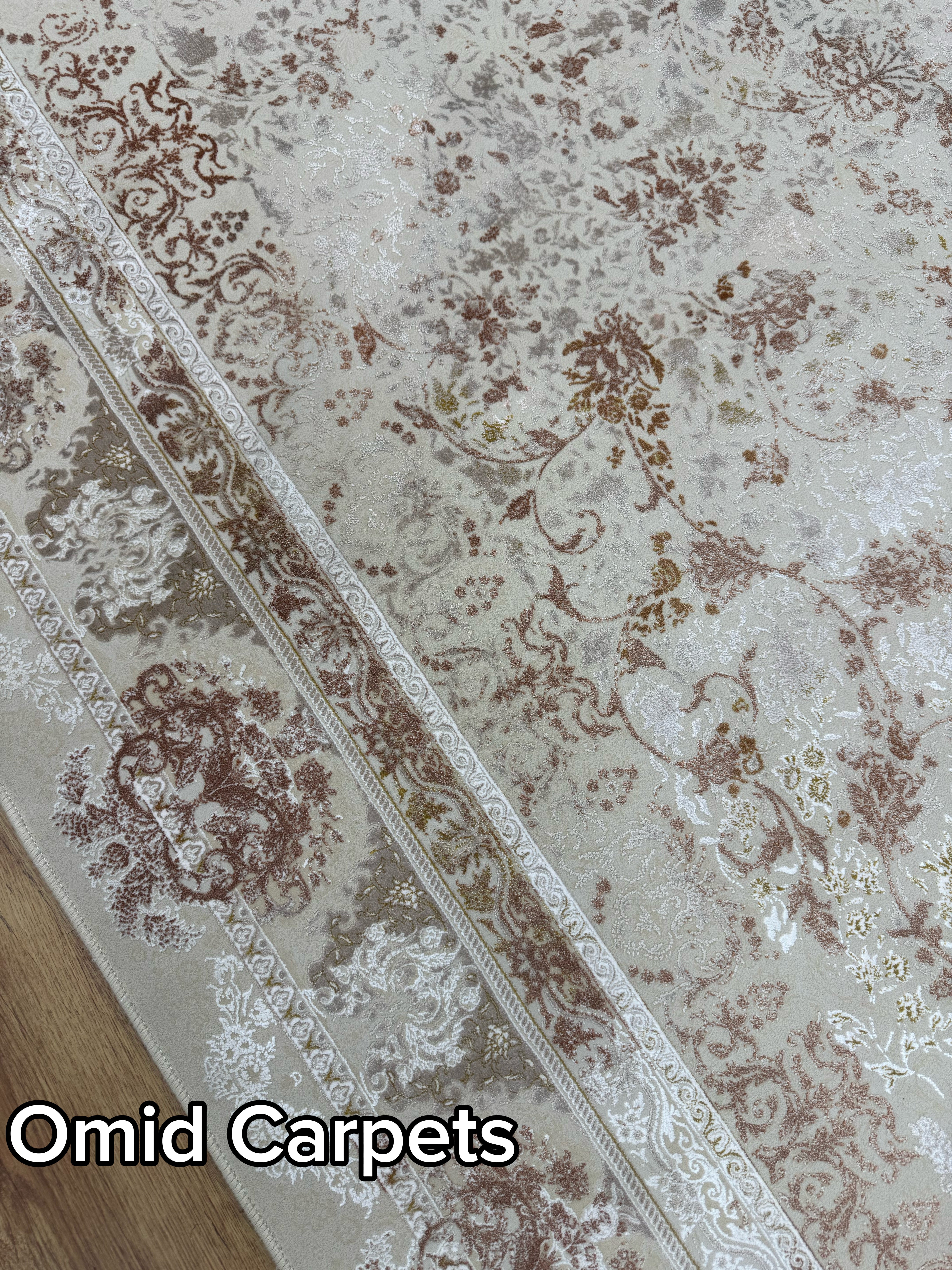 قالین 1200 شانه * Beige Tapijt Laagpolig Klassiek Vloerkleed - Omid Premium Classic Hand Look - 3 Miljoen punten/m² - Omid Carpets