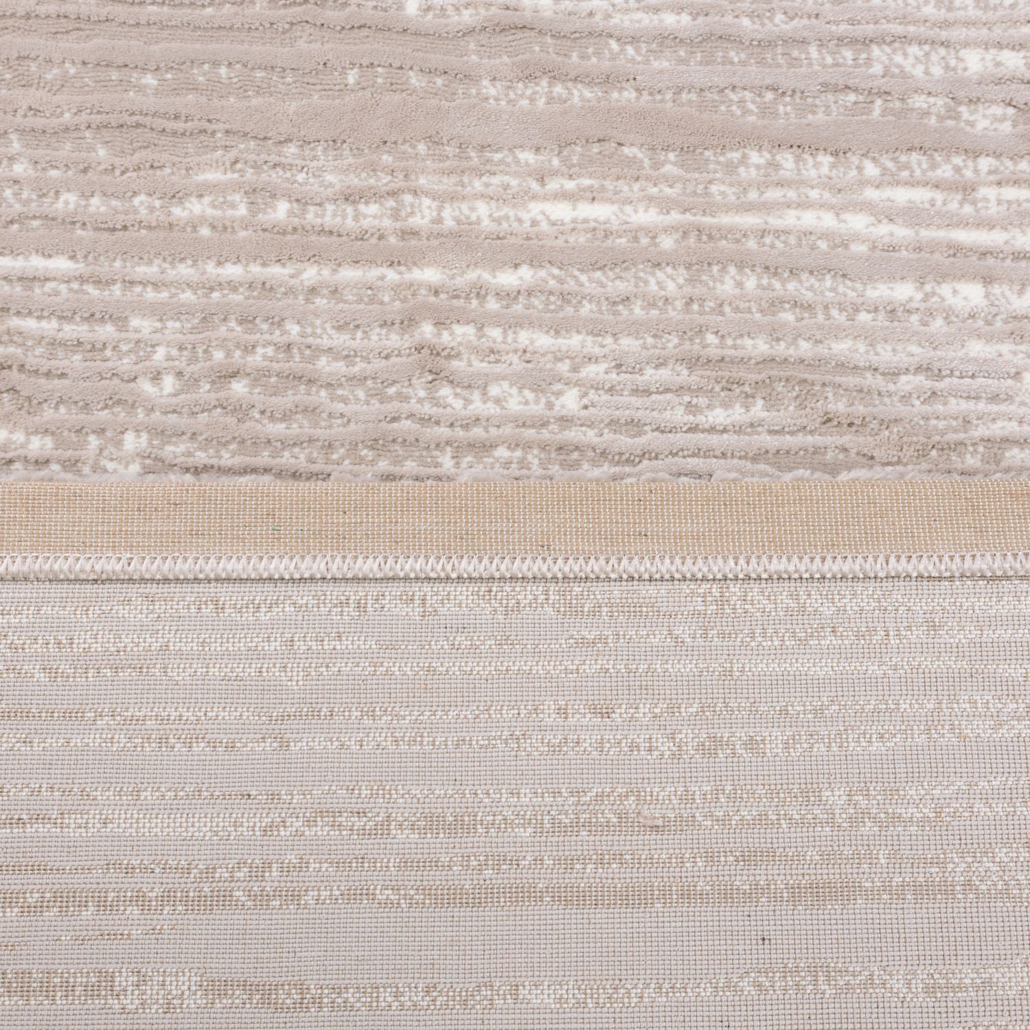 Beige Tapijt Zacht Hoogpolig Vloerkleed Omid Mono Lux
