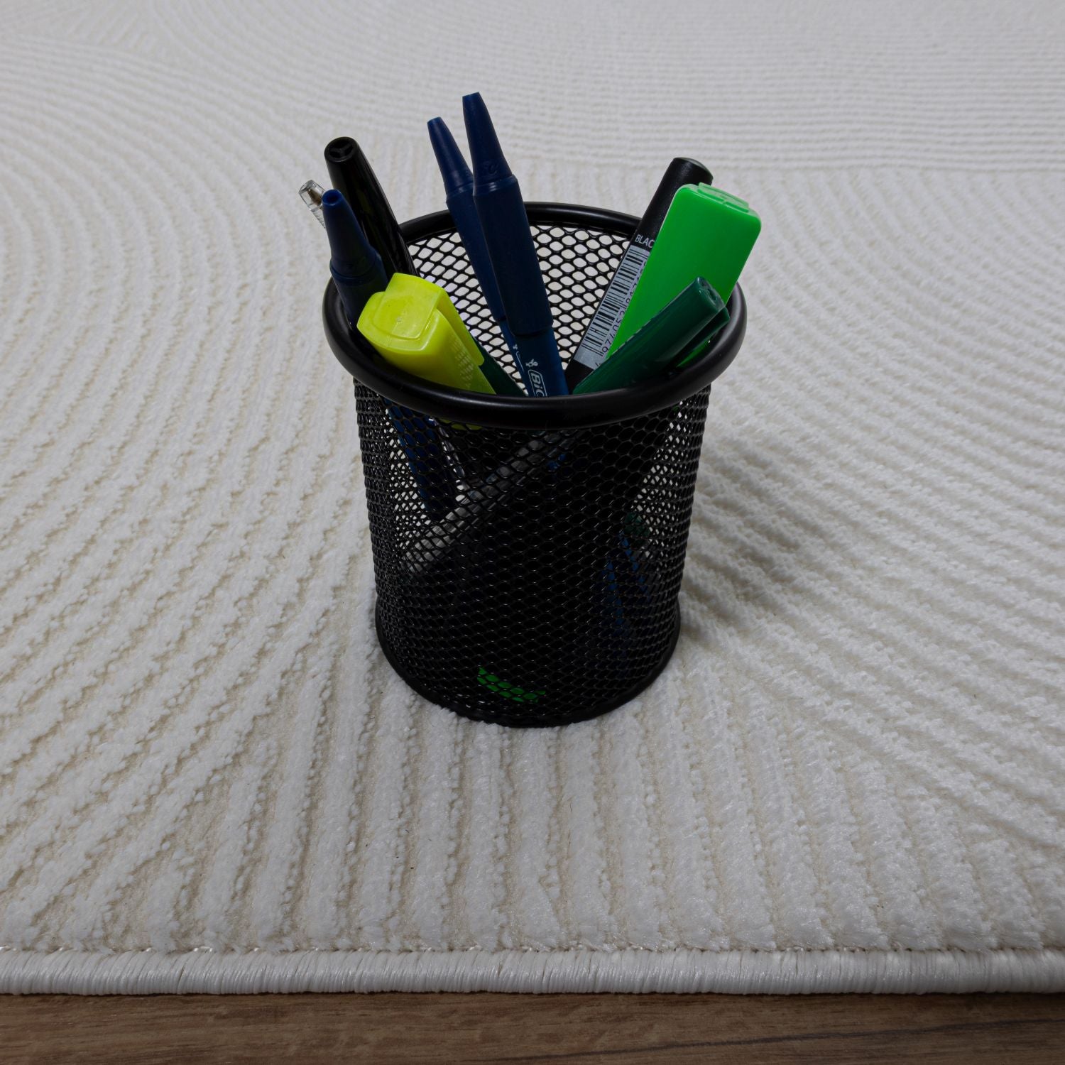 Crème Tapijt Kwalitatief Laagpolig Vloerkleed Omid Premium Touch 3D Toon op Toon Japandi Stijl
