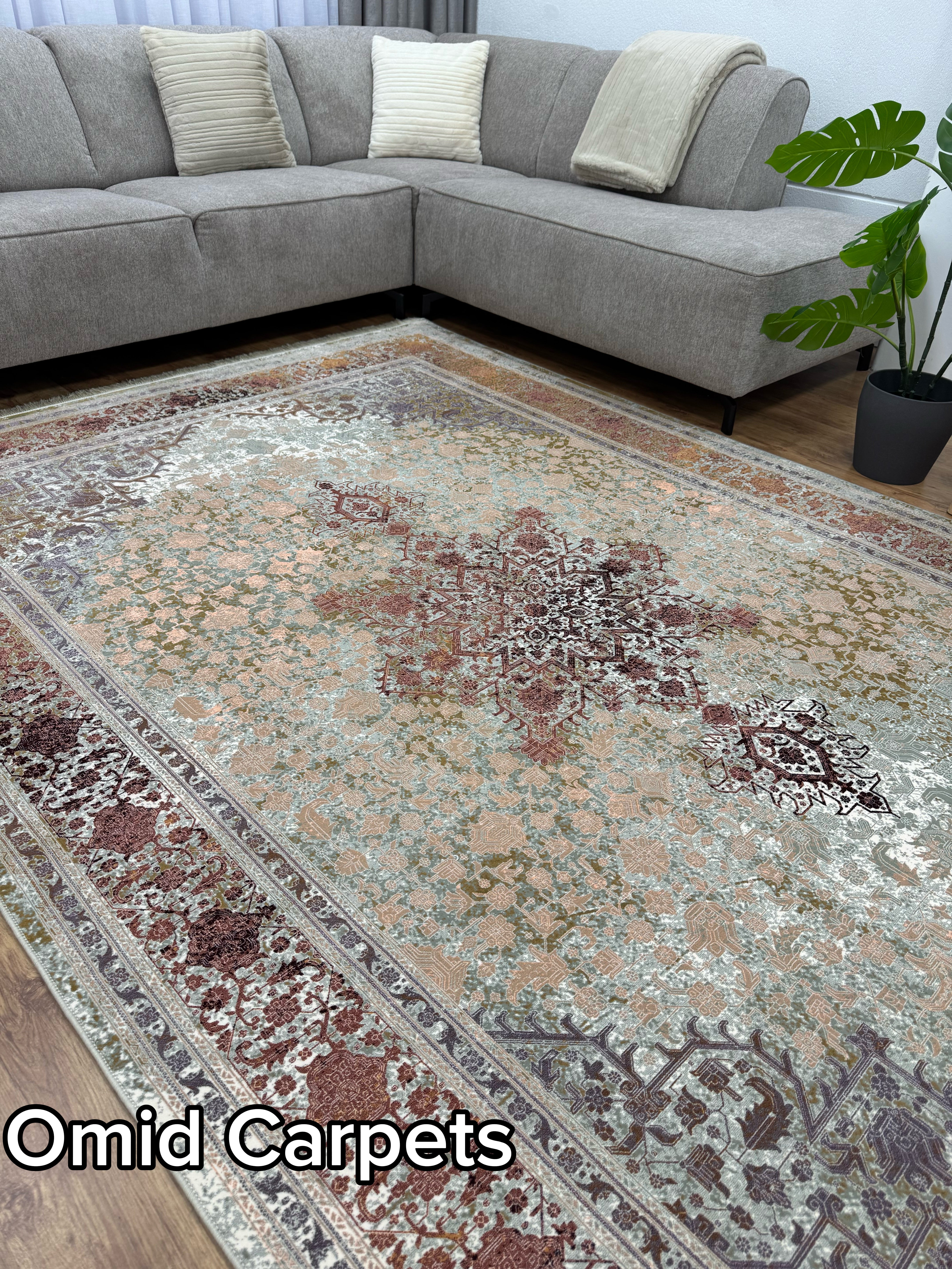 قالین 1200 شانه * Beige Tapijt Laagpolig Klassiek Vloerkleed - Omid Premium Classic Hand Look - 3 Miljoen punten/m² - Omid Carpets