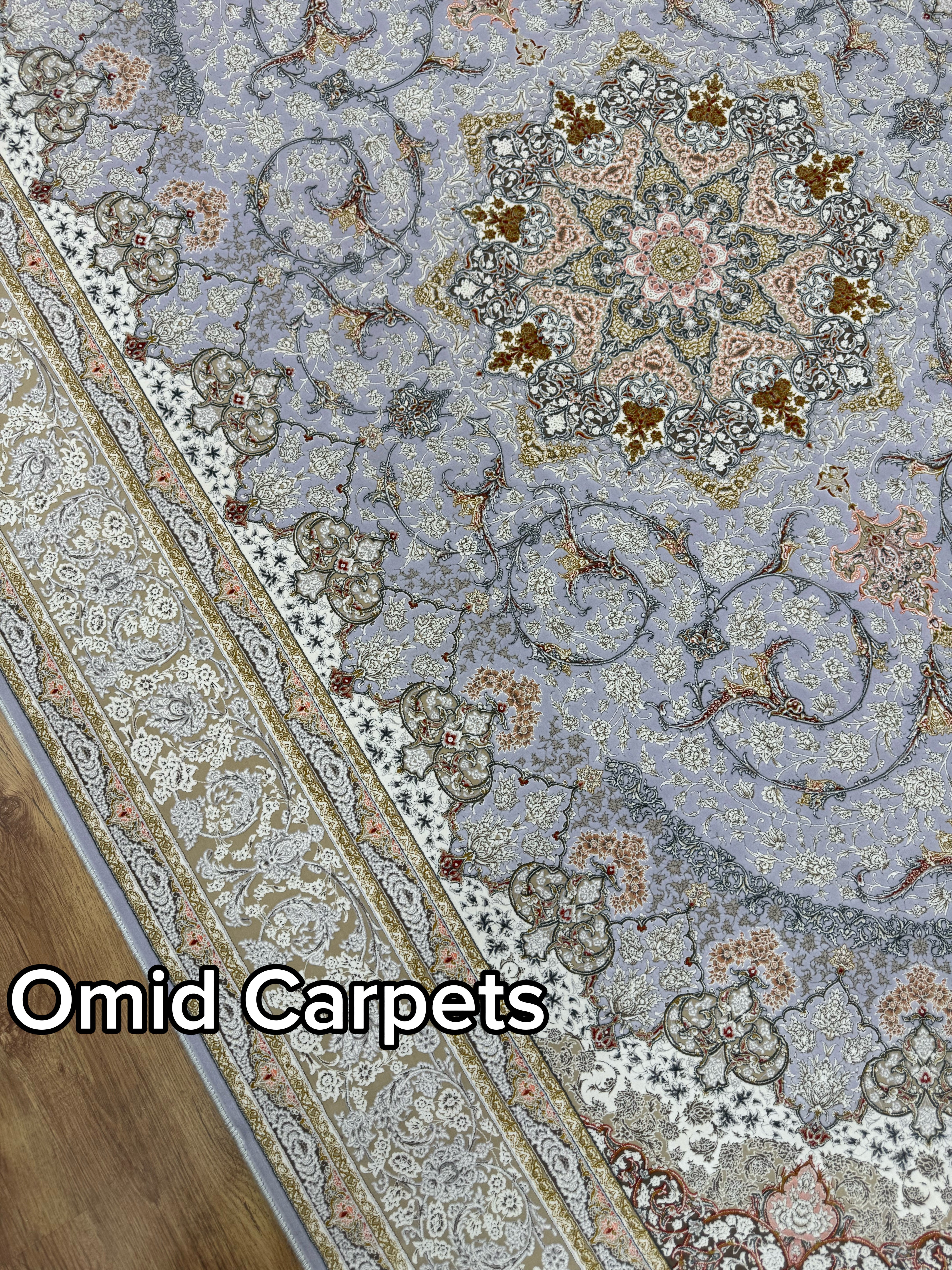 Tapis 1500 nœuds * Tapis noir à poils ras classique - Omid Premium Classic Aspect fait main - 4,5 millions de points/m²