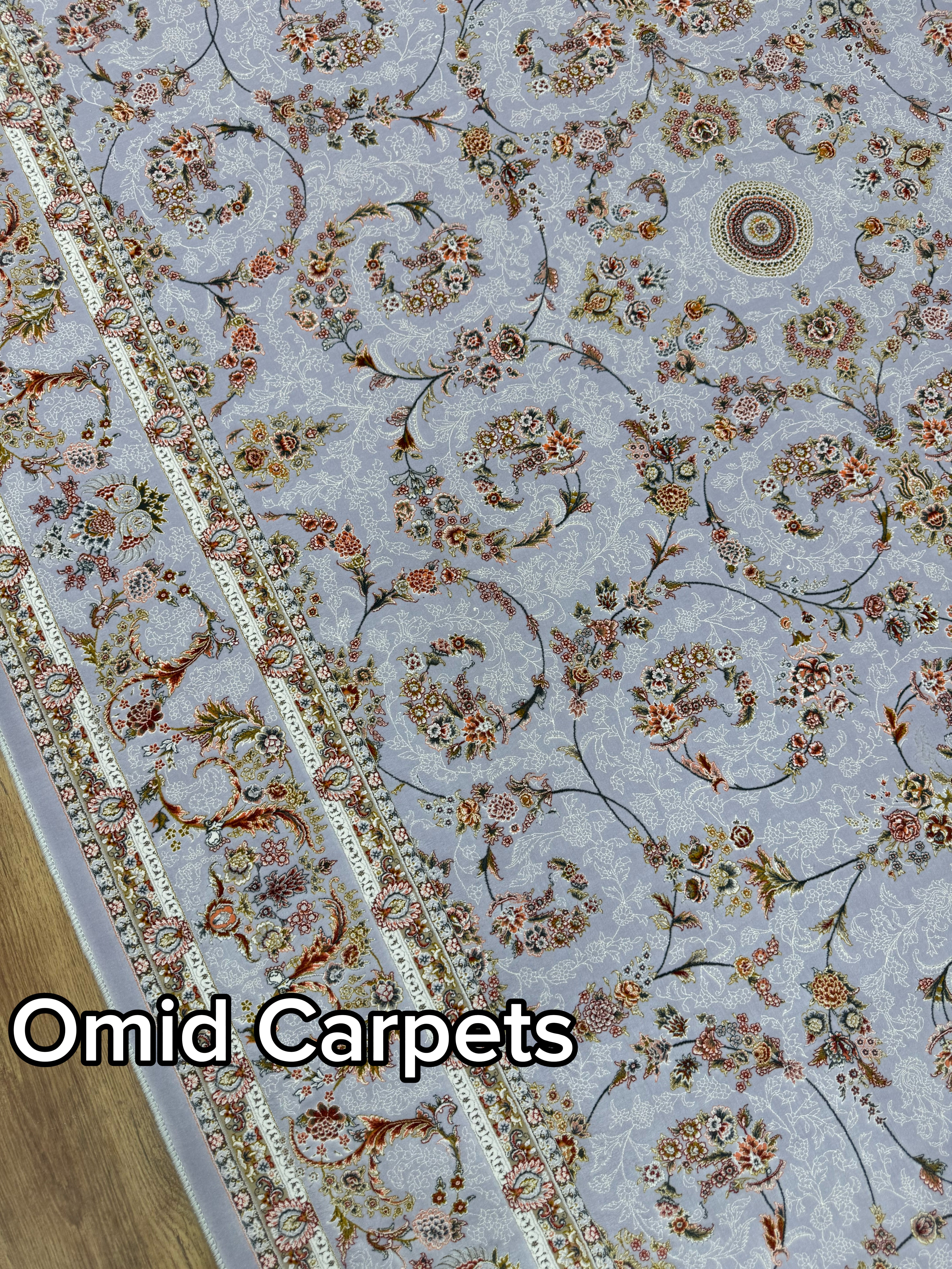 Tapis 1500 nœuds * Tapis noir à poils ras classique - Omid Premium Classic Aspect fait main - 4,5 millions de points/m²