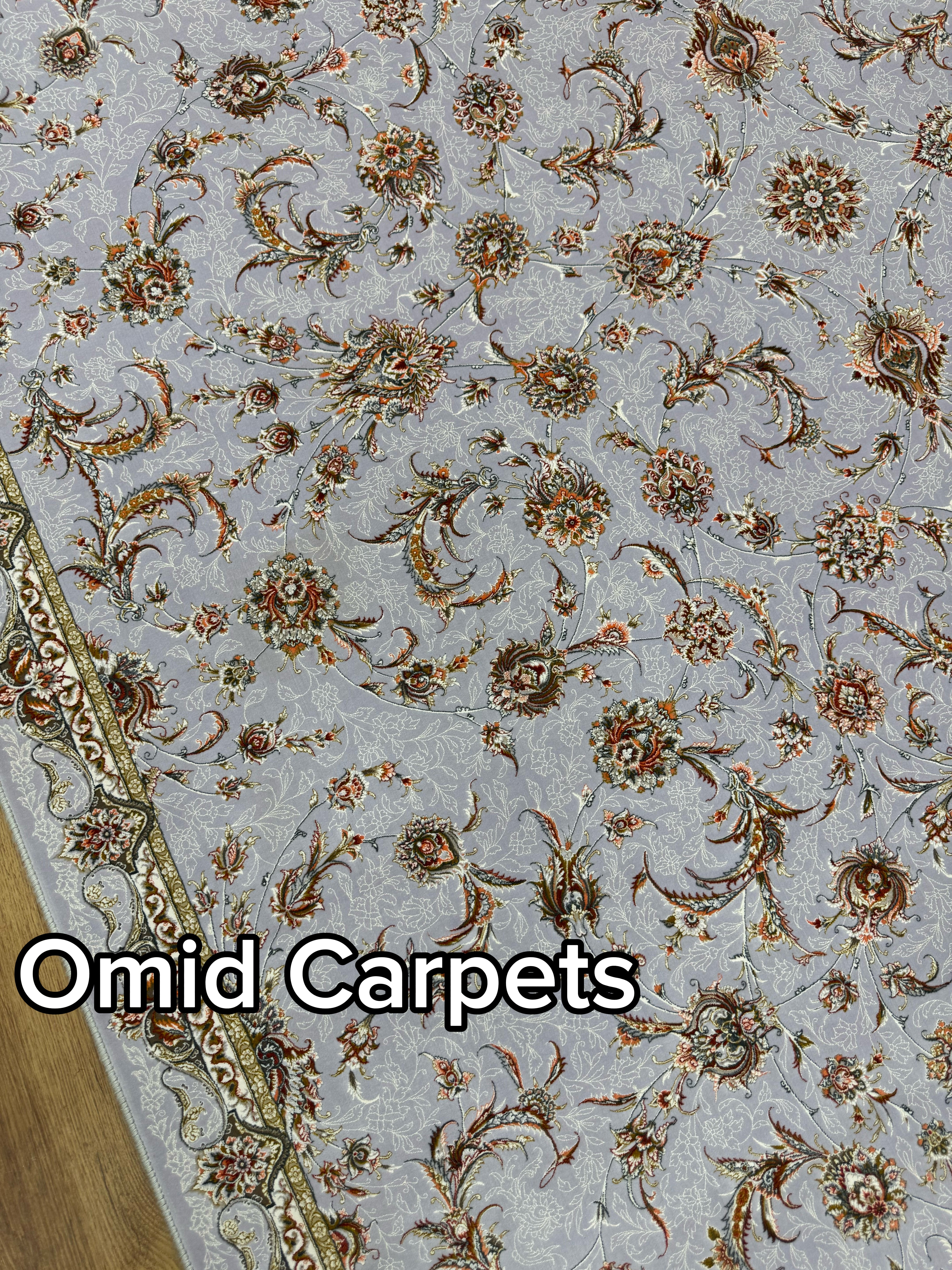 Tapis 1500 nœuds * Tapis noir à poils ras classique - Omid Premium Classic Aspect fait main - 4,5 millions de points/m²
