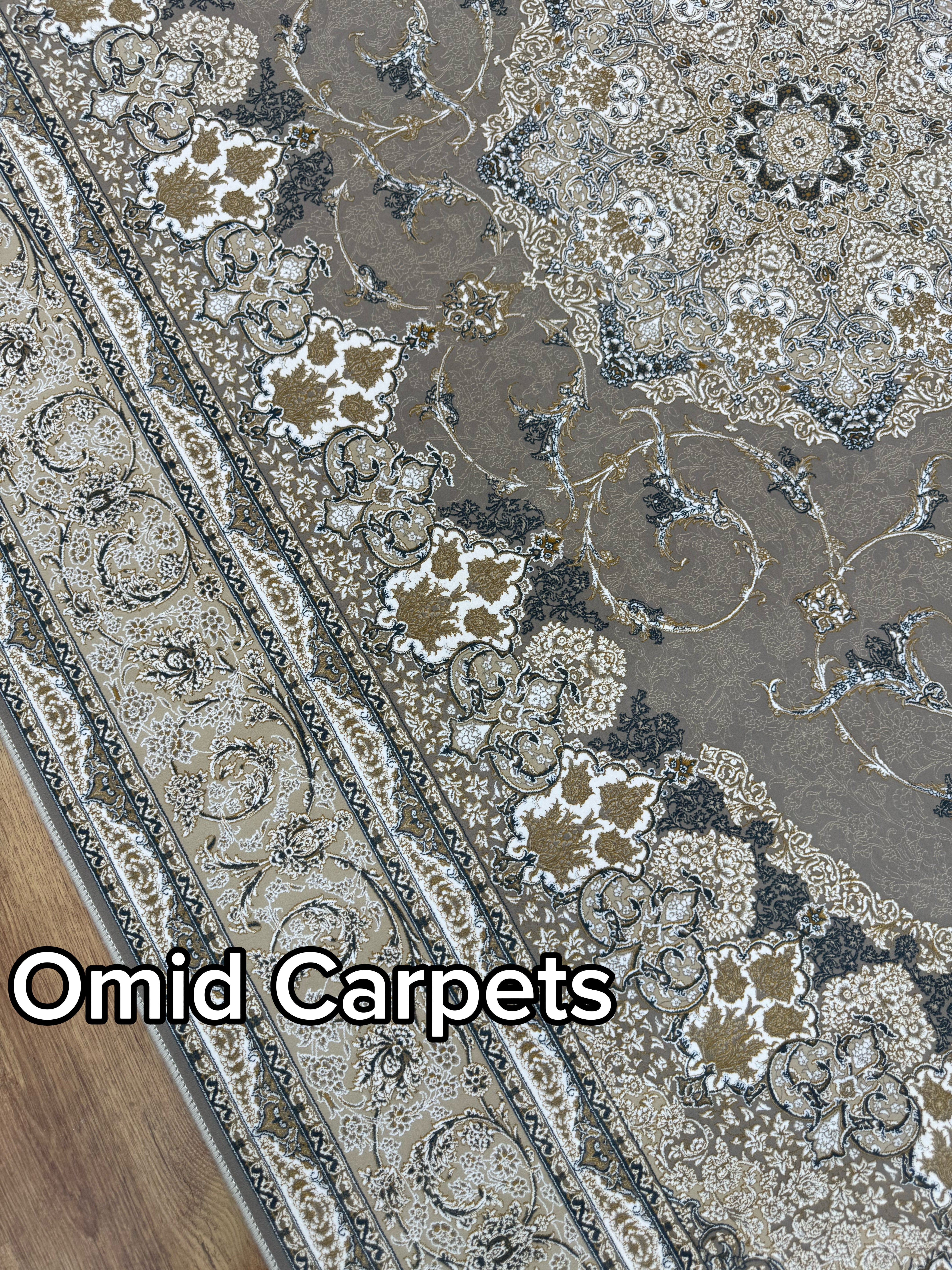 Tapis 1500 nœuds * Tapis noir à poils ras classique - Omid Premium Classic Aspect fait main - 4,5 millions de points/m²