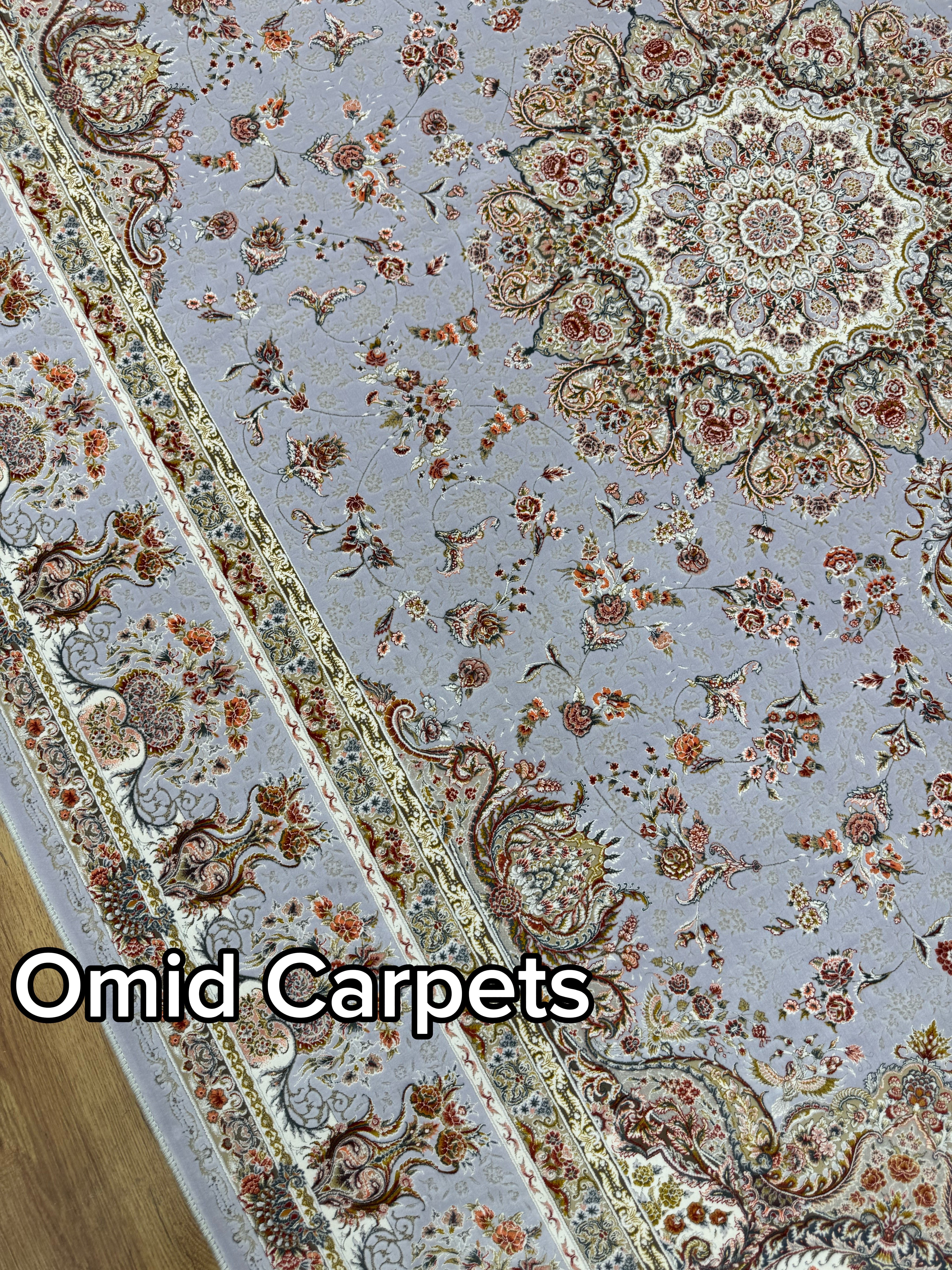 Tapis 1500 nœuds * Tapis noir à poils ras classique - Omid Premium Classic Aspect fait main - 4,5 millions de points/m²