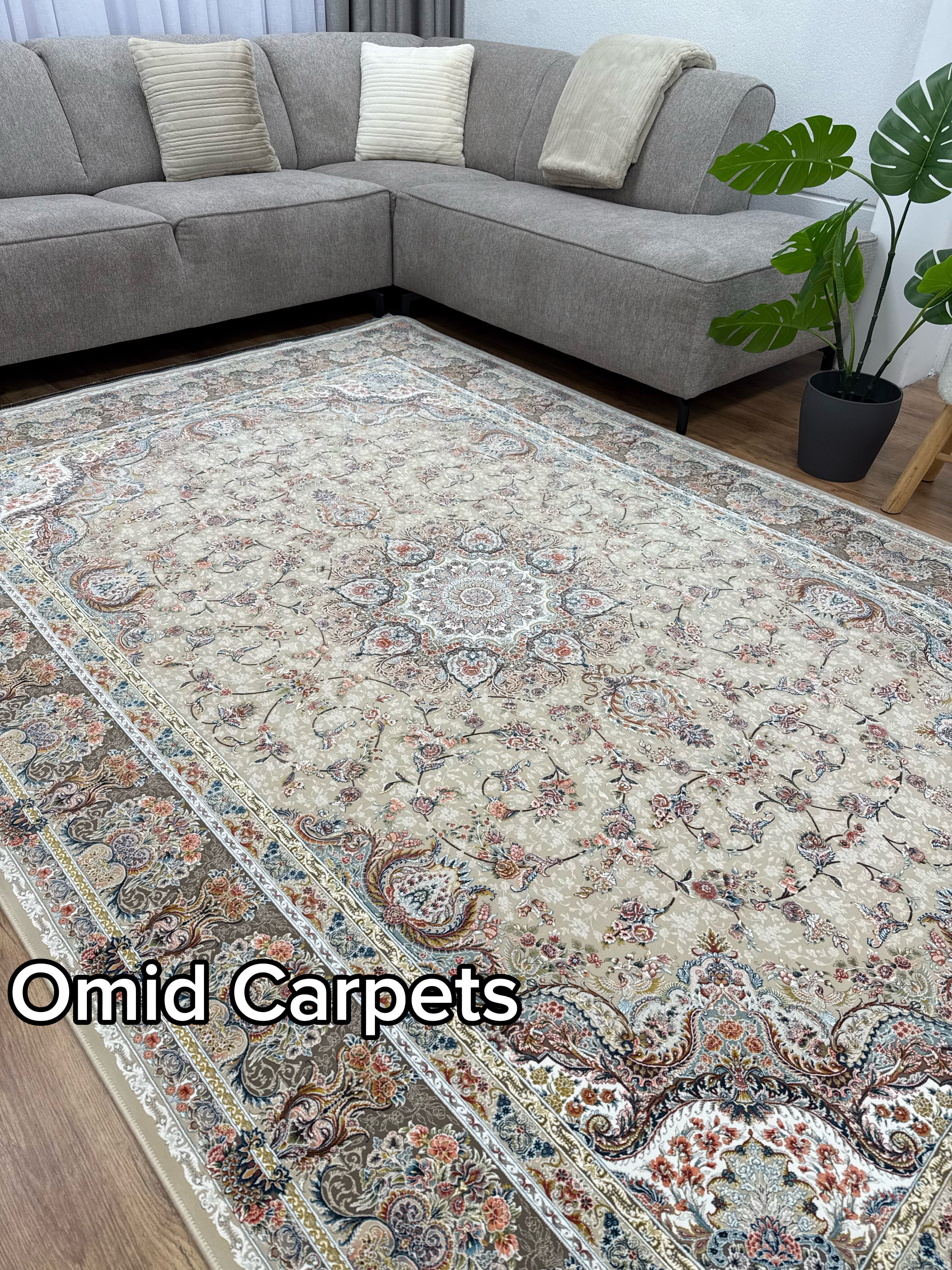 1500 Kämme Teppich * Beige Teppich Kurzflor Klassischer Teppich - Omid Premium Classic Hand Look - 4,5 Millionen Punkte/m² (Kopie)