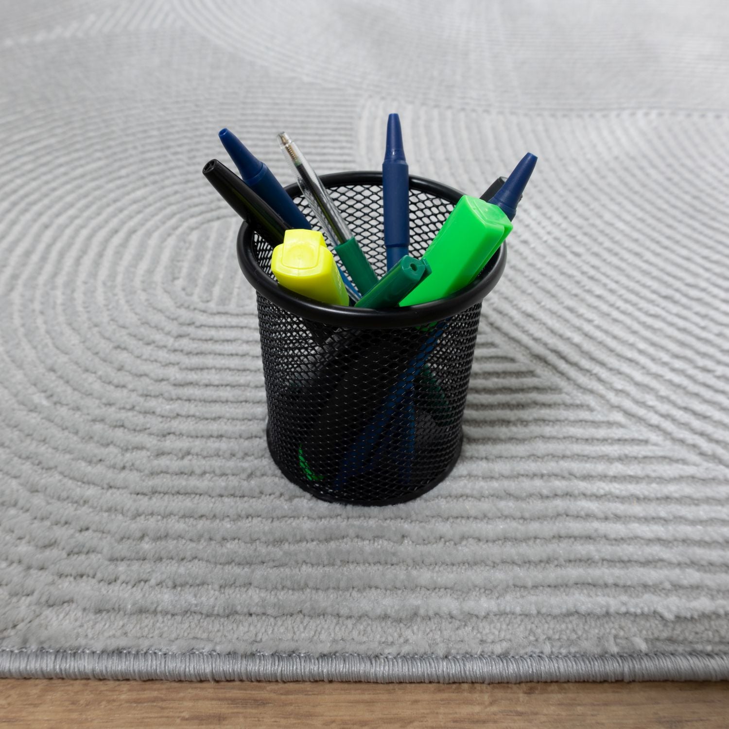 Grijs Tapijt Kwalitatief Laagpolig Vloerkleed Omid Premium Touch 3D Toon op Toon Japandi Stijl