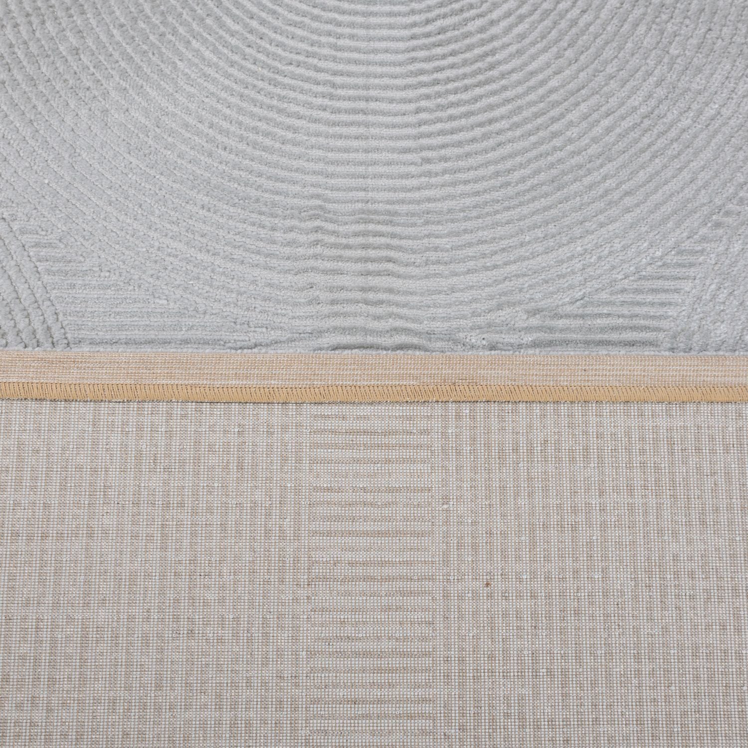 Grijs Tapijt Kwalitatief Laagpolig Vloerkleed Omid Premium Touch 3D Toon op Toon Japandi Stijl