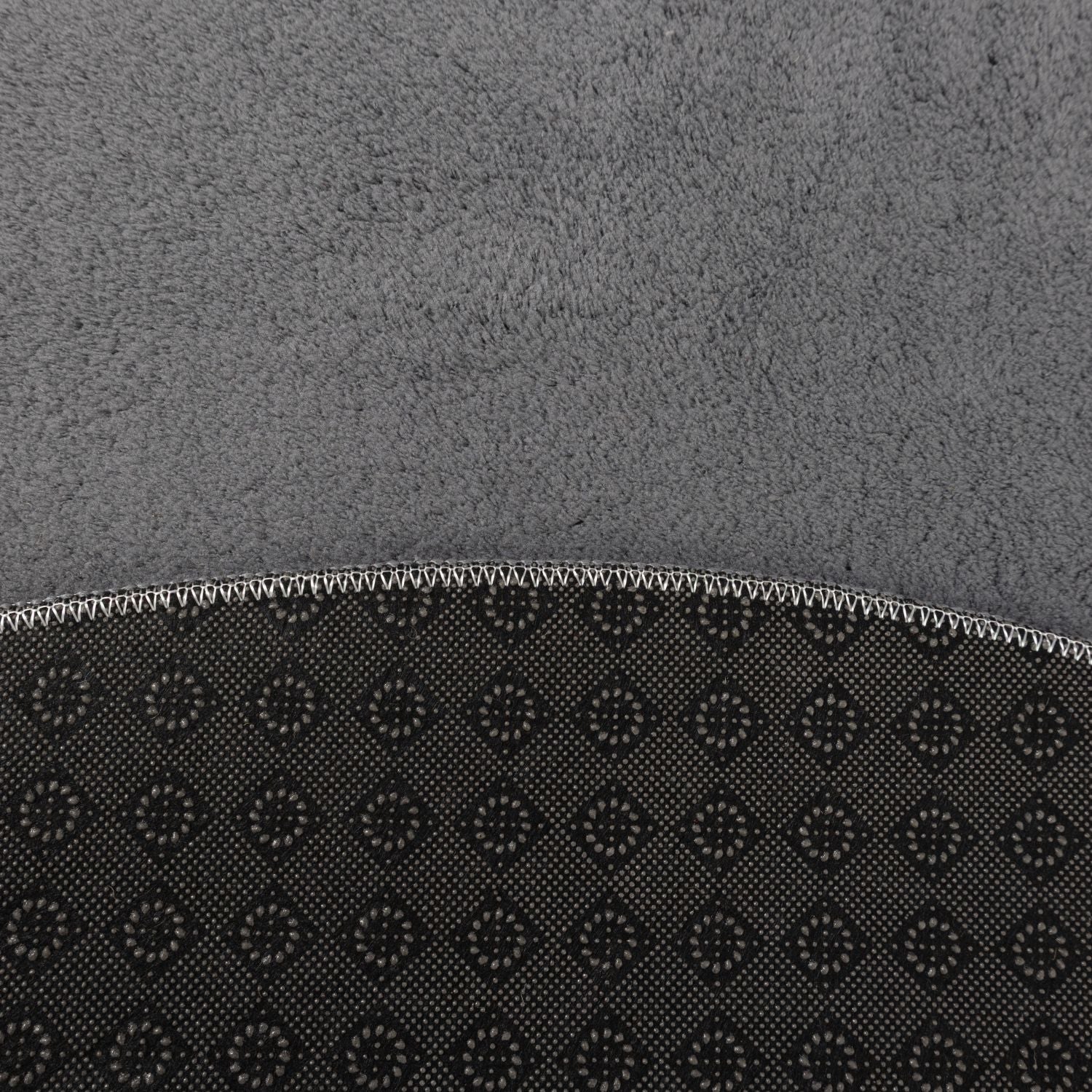 Antraciet Rond Tapijt Laagpolig Rond Vloerkleed met Anti Slip Omid Soft Comfort Wasbaar op 30°