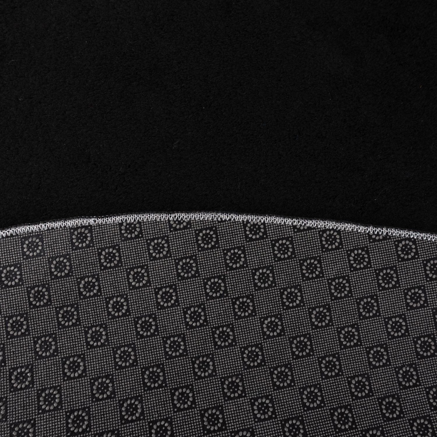 Zwart Rond Tapijt Laagpolig Rond Vloerkleed met Anti Slip Omid Soft Comfort Wasbaar op 30°