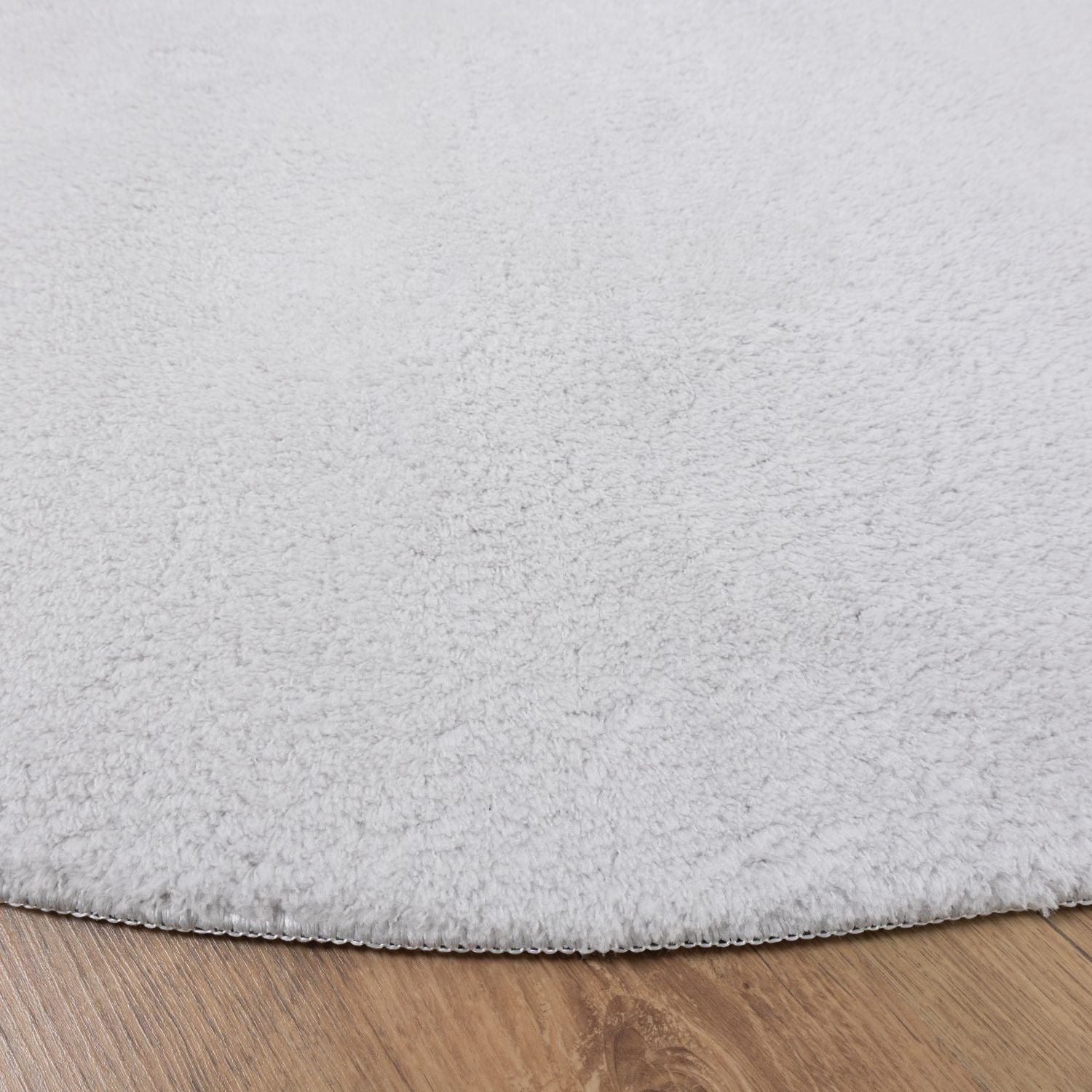Lichtgrijs Rond Tapijt Laagpolig Rond Vloerkleed met Anti Slip Omid Soft Comfort Wasbaar op 30°