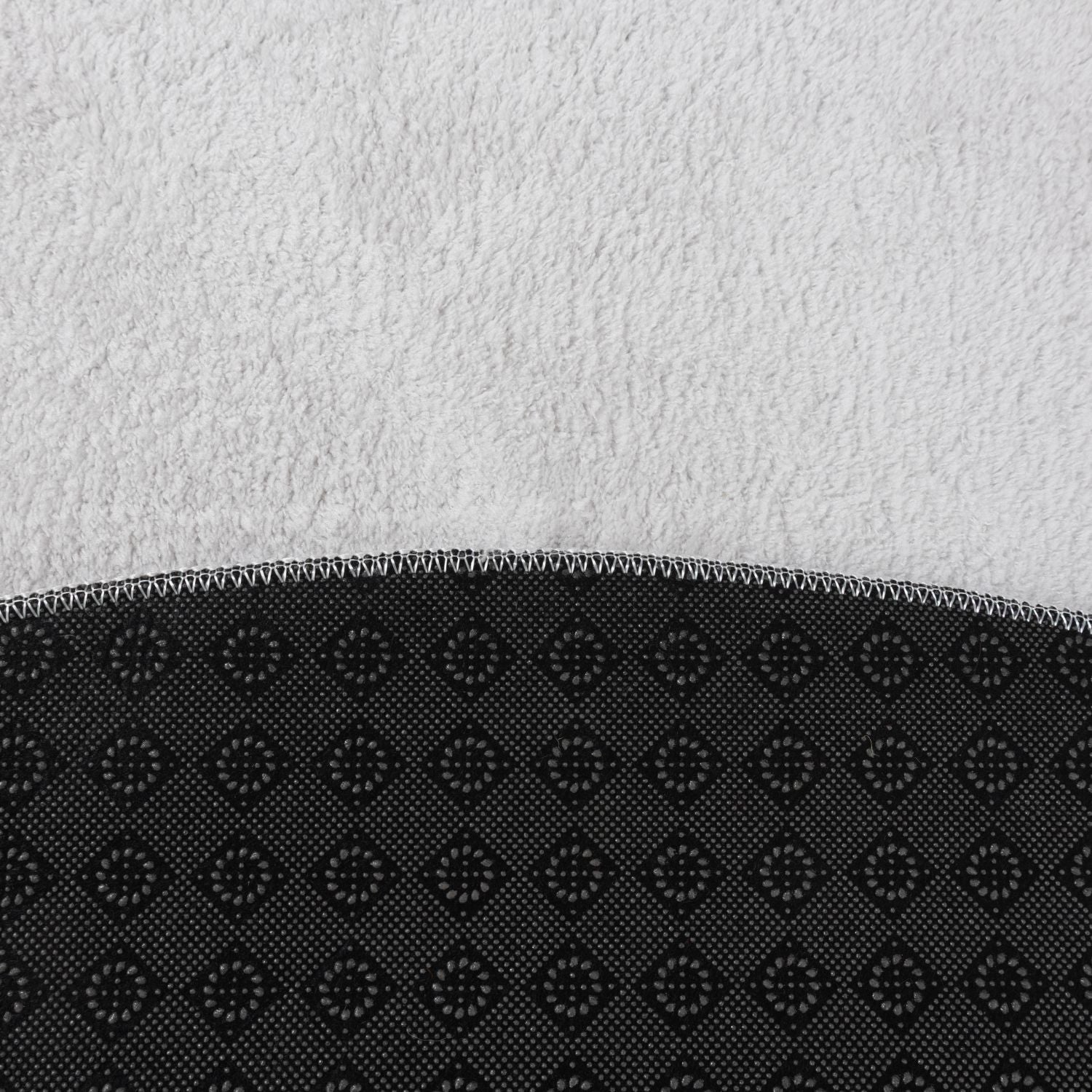 Lichtgrijs Rond Tapijt Laagpolig Rond Vloerkleed met Anti Slip Omid Soft Comfort Wasbaar op 30°