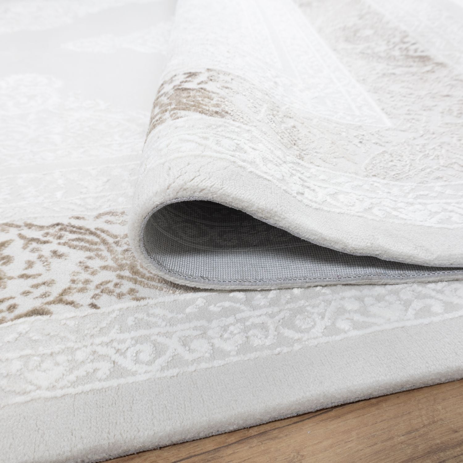 Crème Tapijt Laagpolig Vloerkleed Omid Soft Lux