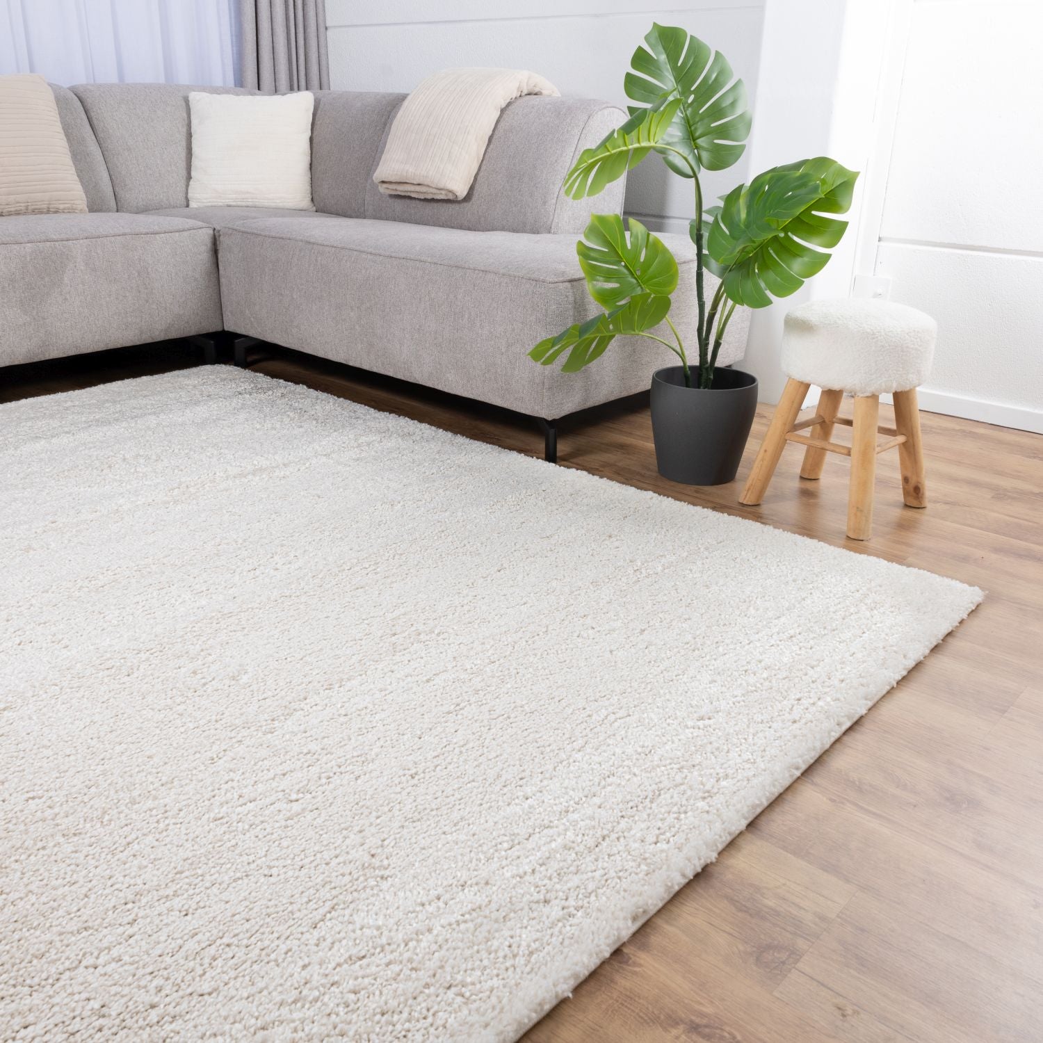 Crème Tapijt Hoogpolig Vloerkleed Omid Berber Luxe Shaggy - Omid Carpets