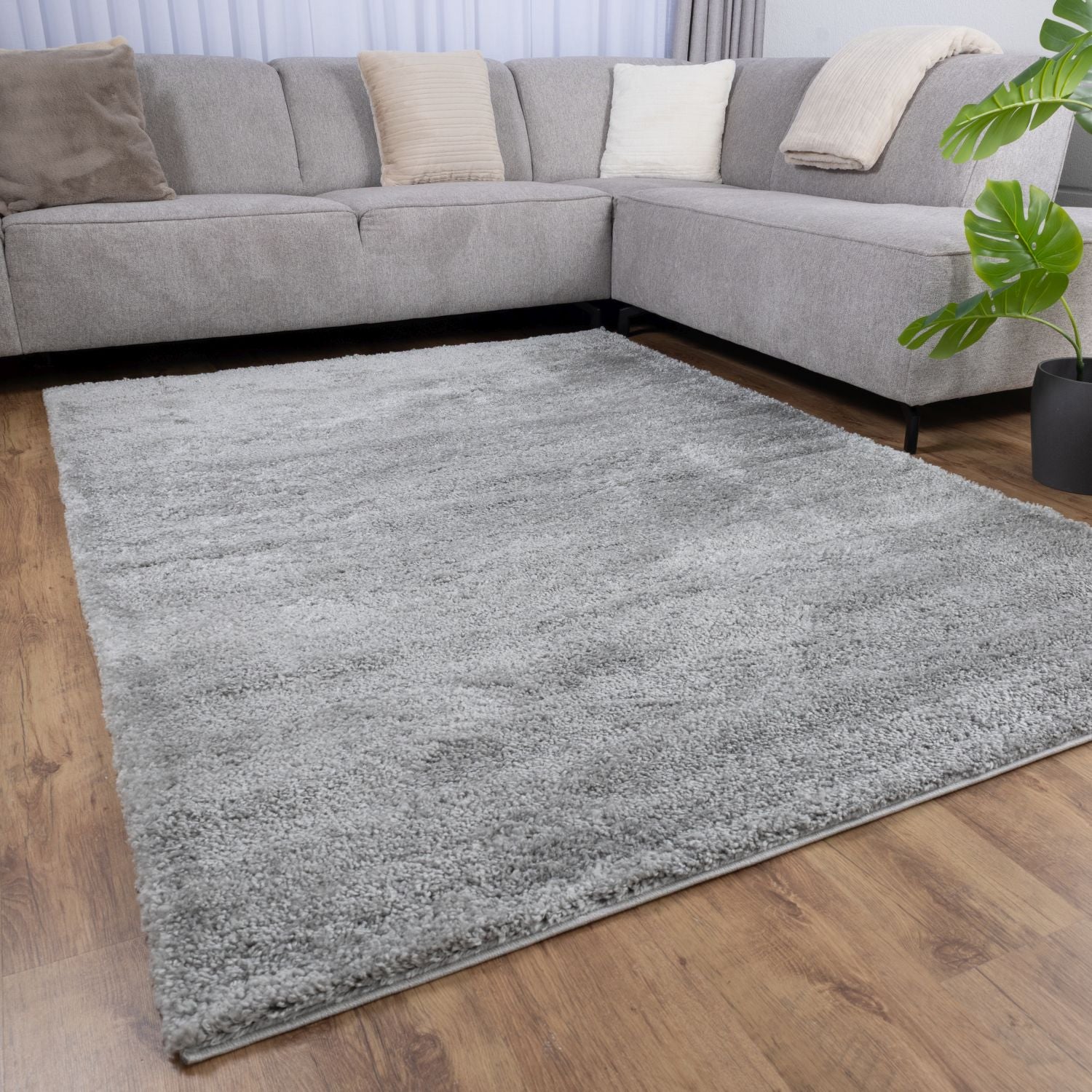 Grijs Tapijt Hoogpolig Vloerkleed Omid Berber Luxe Shaggy - Omid Carpets