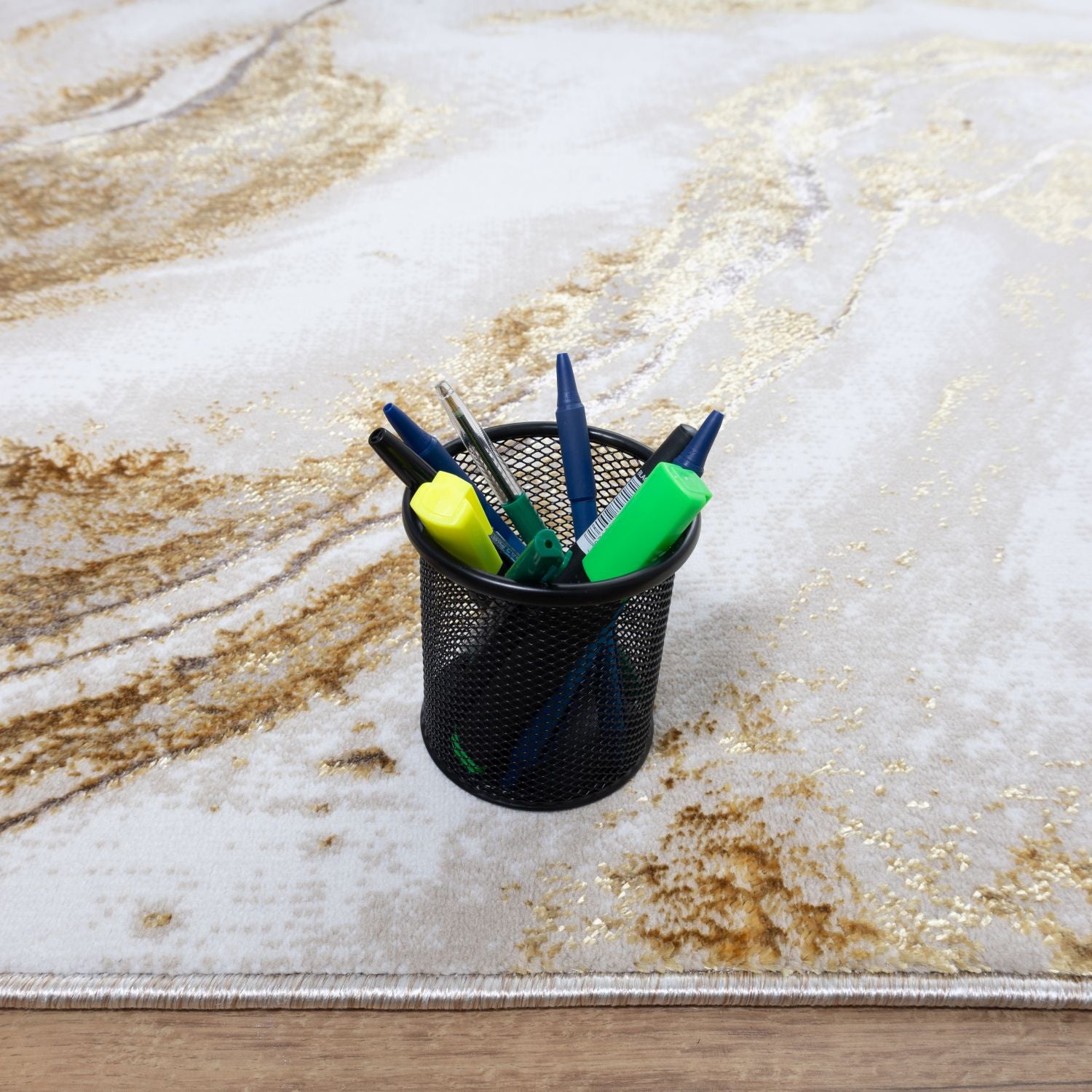 Beige Tapijt Laagpolig Vloerkleed Omid Marble Lux