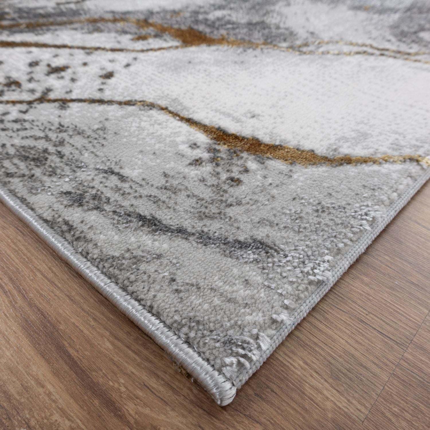 Grijs Tapijt Laagpolig Vloerkleed Omid Marble Lux