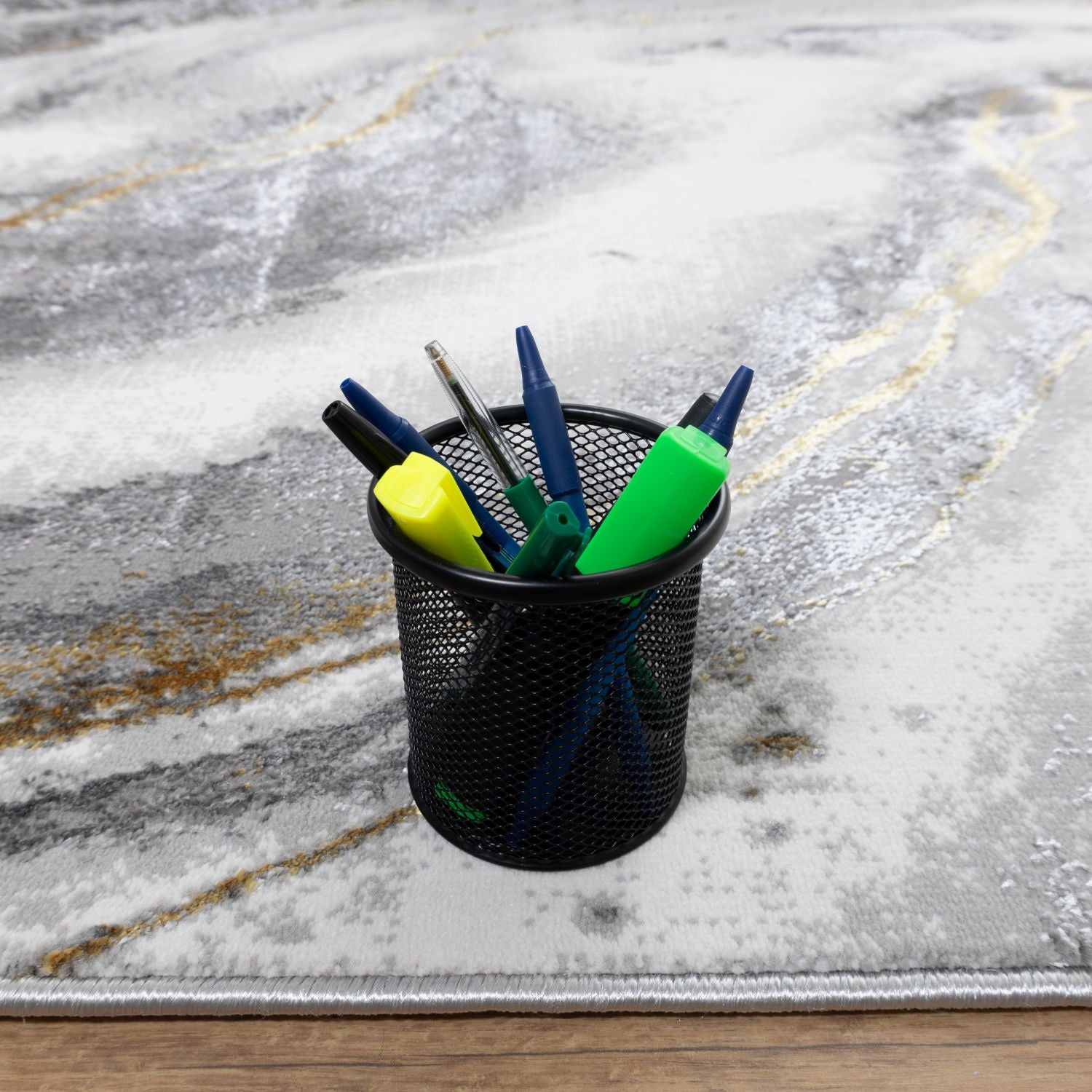 Grijs Tapijt Laagpolig Vloerkleed Omid Marble Lux