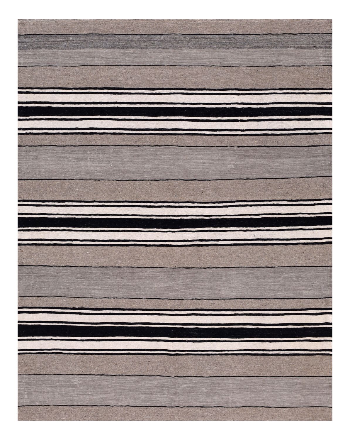 Grijs Tapijt Laagpolig Handgeweven Wollen Vloerkleed - Omid Afghan Modern Kelim 196x156