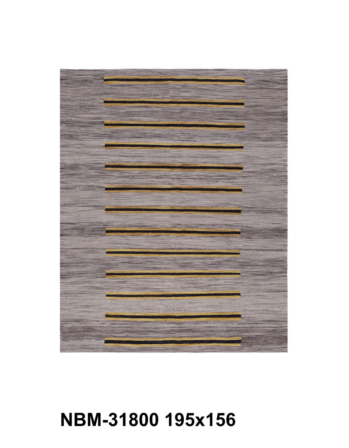 Grijs Tapijt Laagpolig Handgeweven Wollen Vloerkleed - Omid Afghan Modern Kelim 195x156