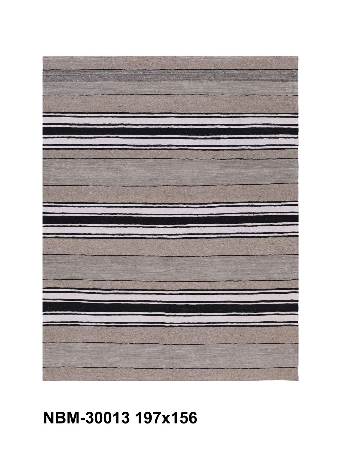 Grijs Tapijt Laagpolig Handgeweven Wollen Vloerkleed - Omid Afghan Modern Kelim 197x156