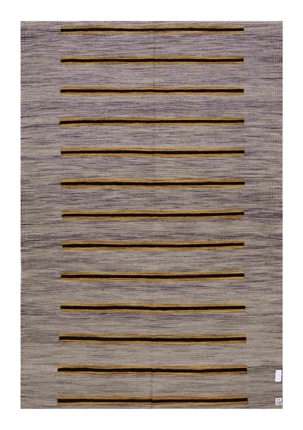 Grijs Tapijt Laagpolig Handgeweven Wollen Vloerkleed - Omid Afghan Modern Kelim 224x146