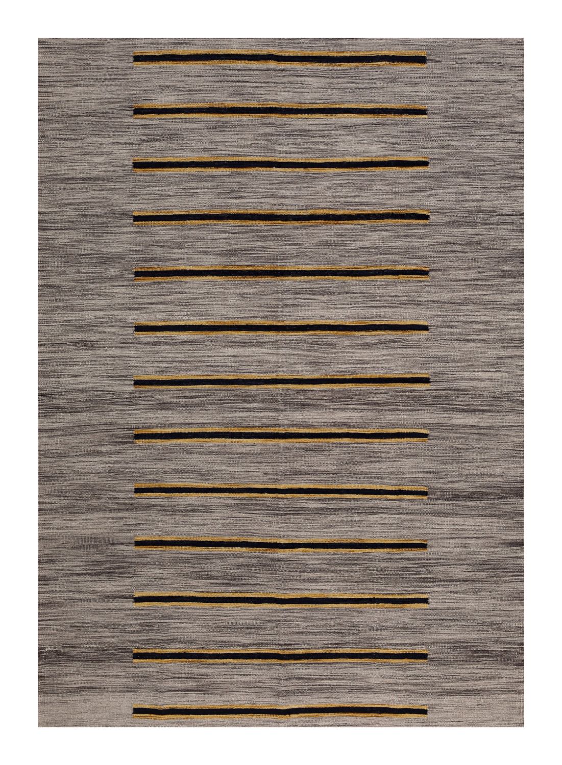 Grijs Tapijt Laagpolig Handgeweven Wollen Vloerkleed - Omid Afghan Modern Kelim 239x163