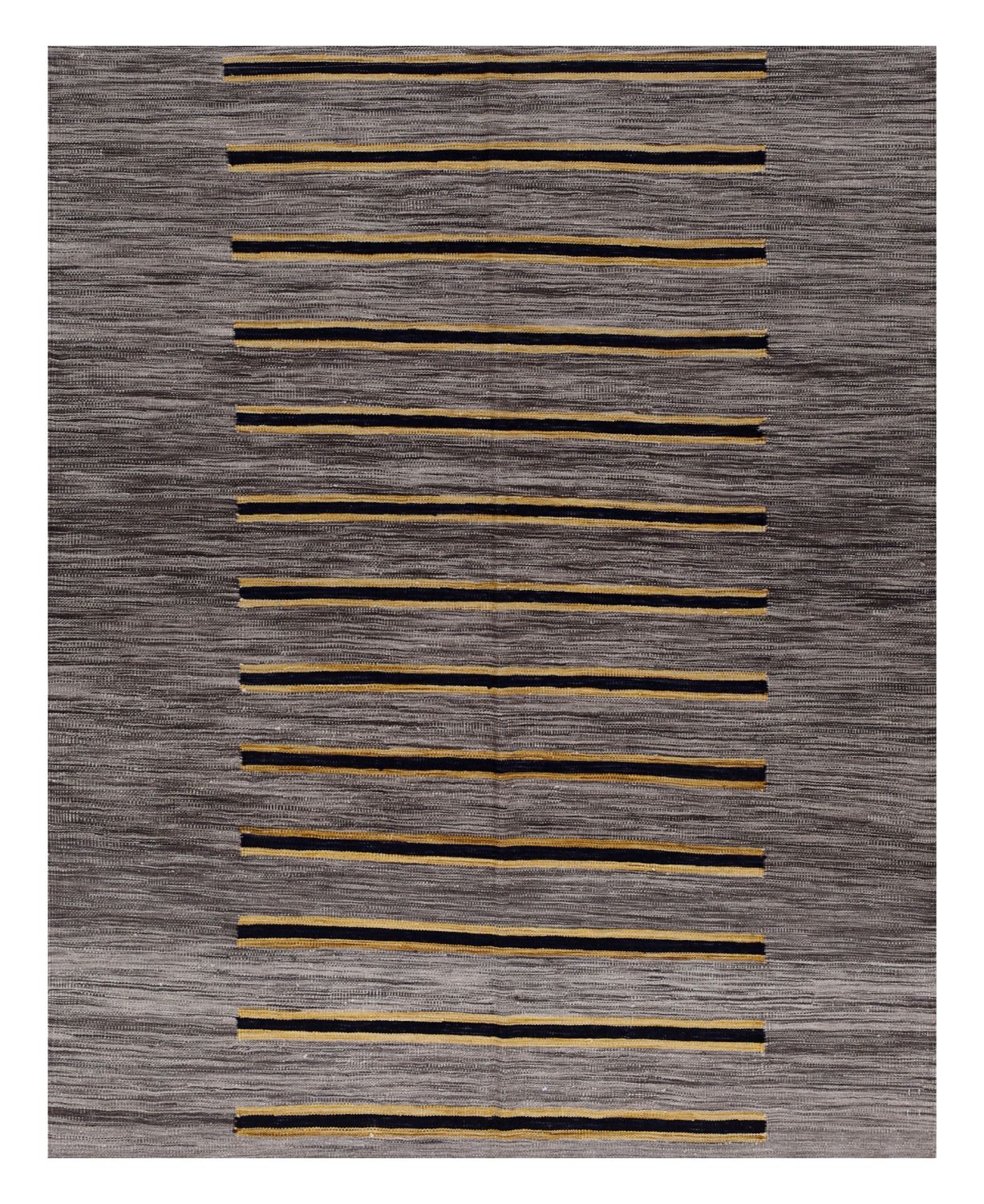 Grijs Tapijt Laagpolig Handgeweven Wollen Vloerkleed - Omid Afghan Modern Kelim 198x159