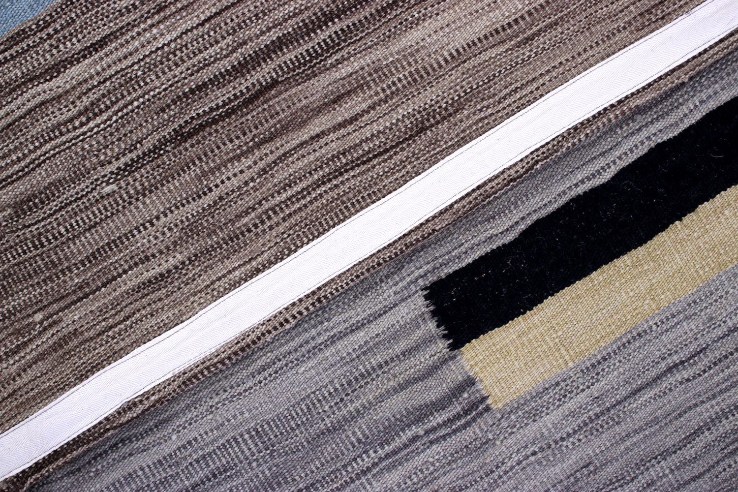 Blauw Tapijt Laagpolig Handgeweven Wollen Vloerkleed - Omid Afghan Modern Kelim 179x121