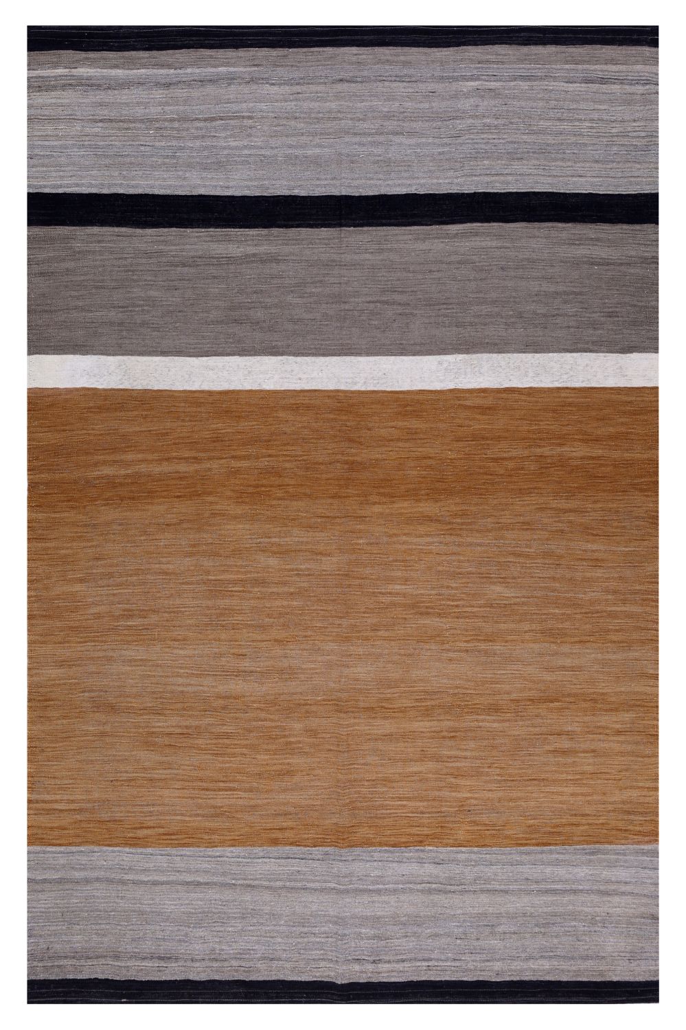 Oranje Tapijt Laagpolig Handgeweven Wollen Vloerkleed - Omid Afghan Modern Kelim 301x202