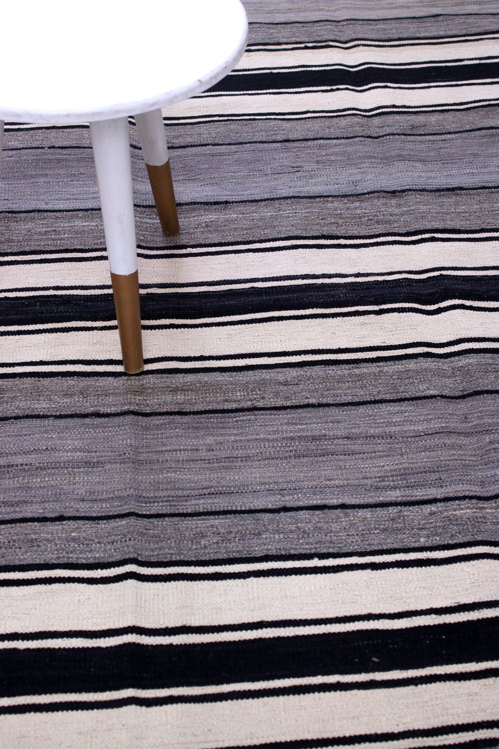 Grijs Tapijt Laagpolig Handgeweven Wollen Vloerkleed - Omid Afghan Modern Kelim 213x150