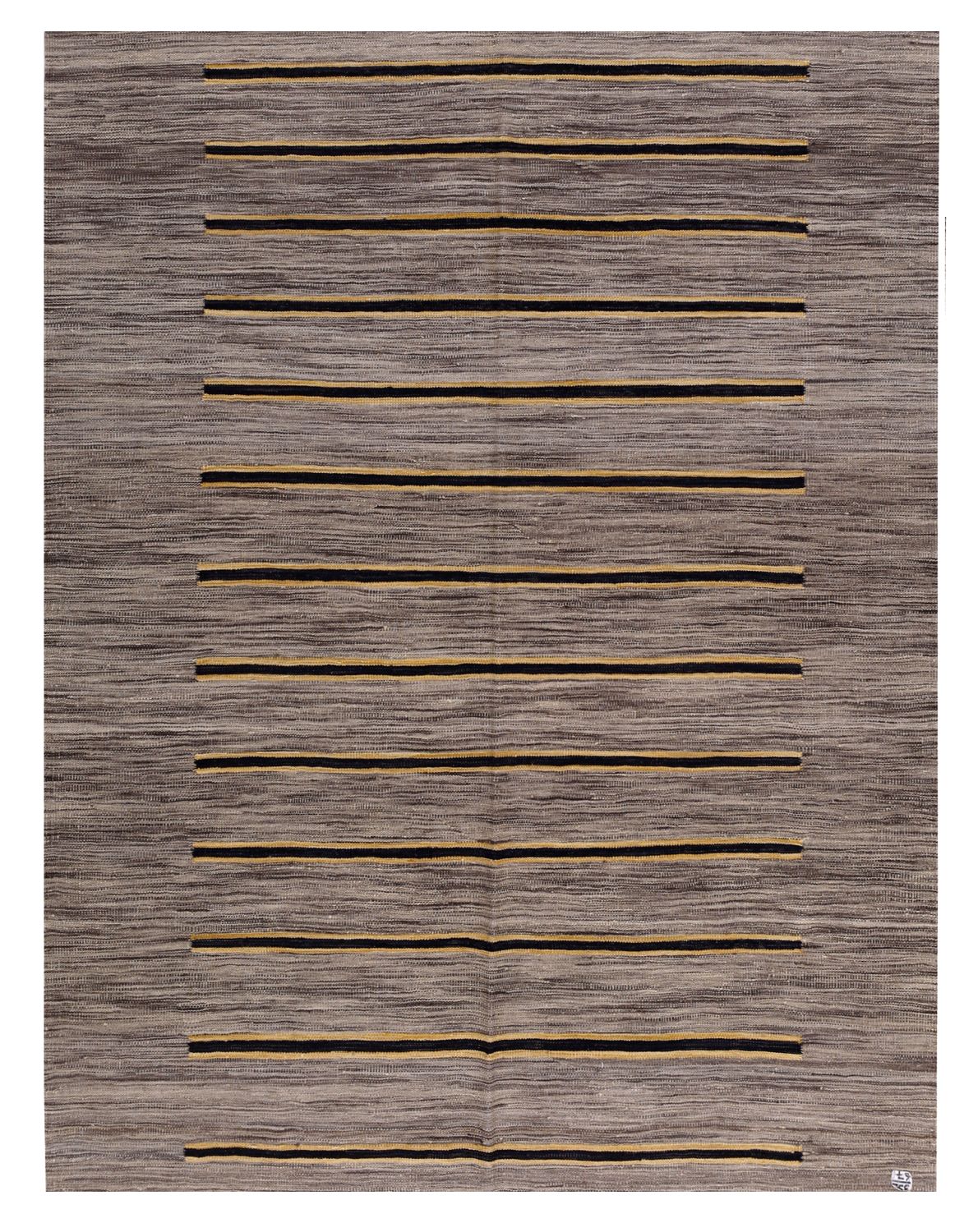 Grijs Tapijt Laagpolig Handgeweven Wollen Vloerkleed - Omid Afghan Modern Kelim 209x156