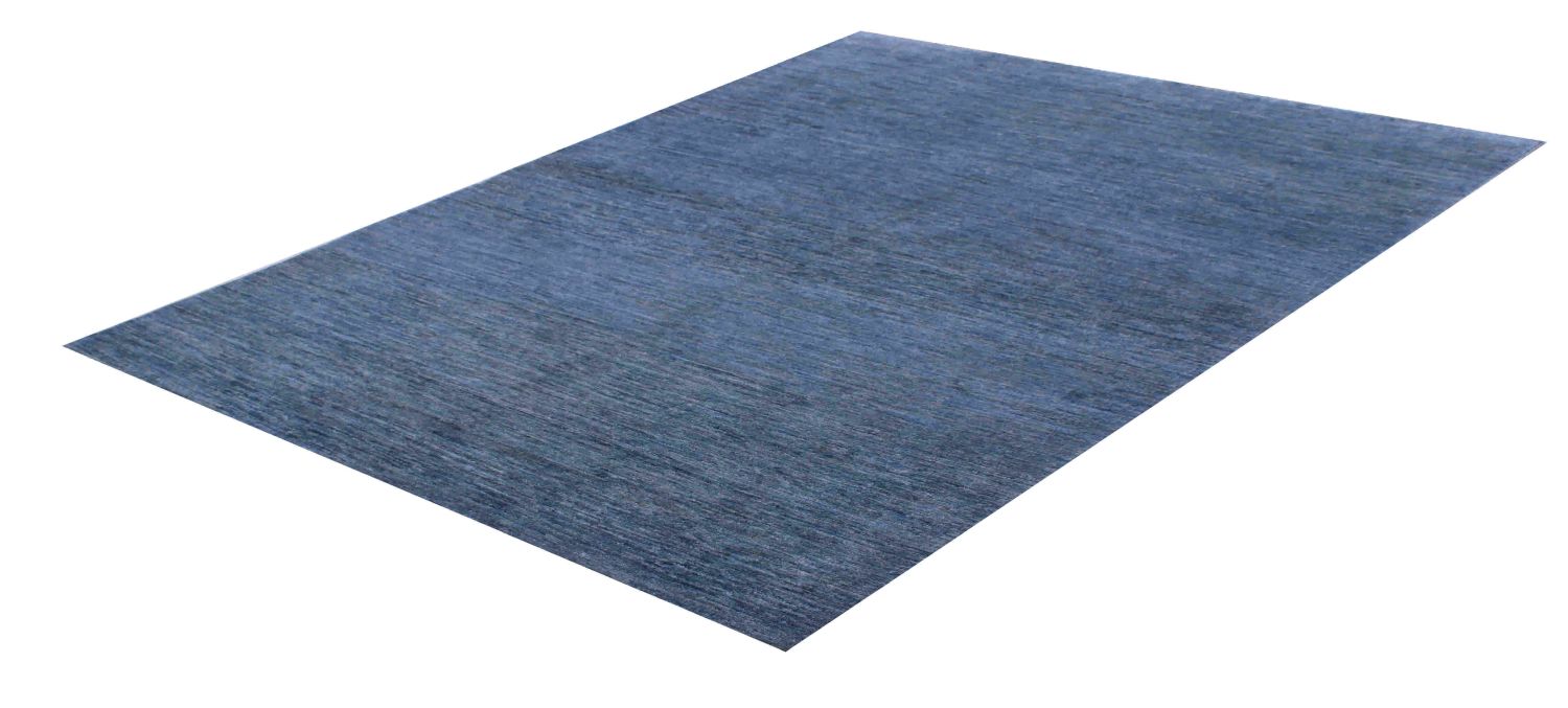 Blauw Tapijt Laagpolig Handgeknoopt Wollen Vloerkleed - Omid Afghan Wool Luxury 236x166