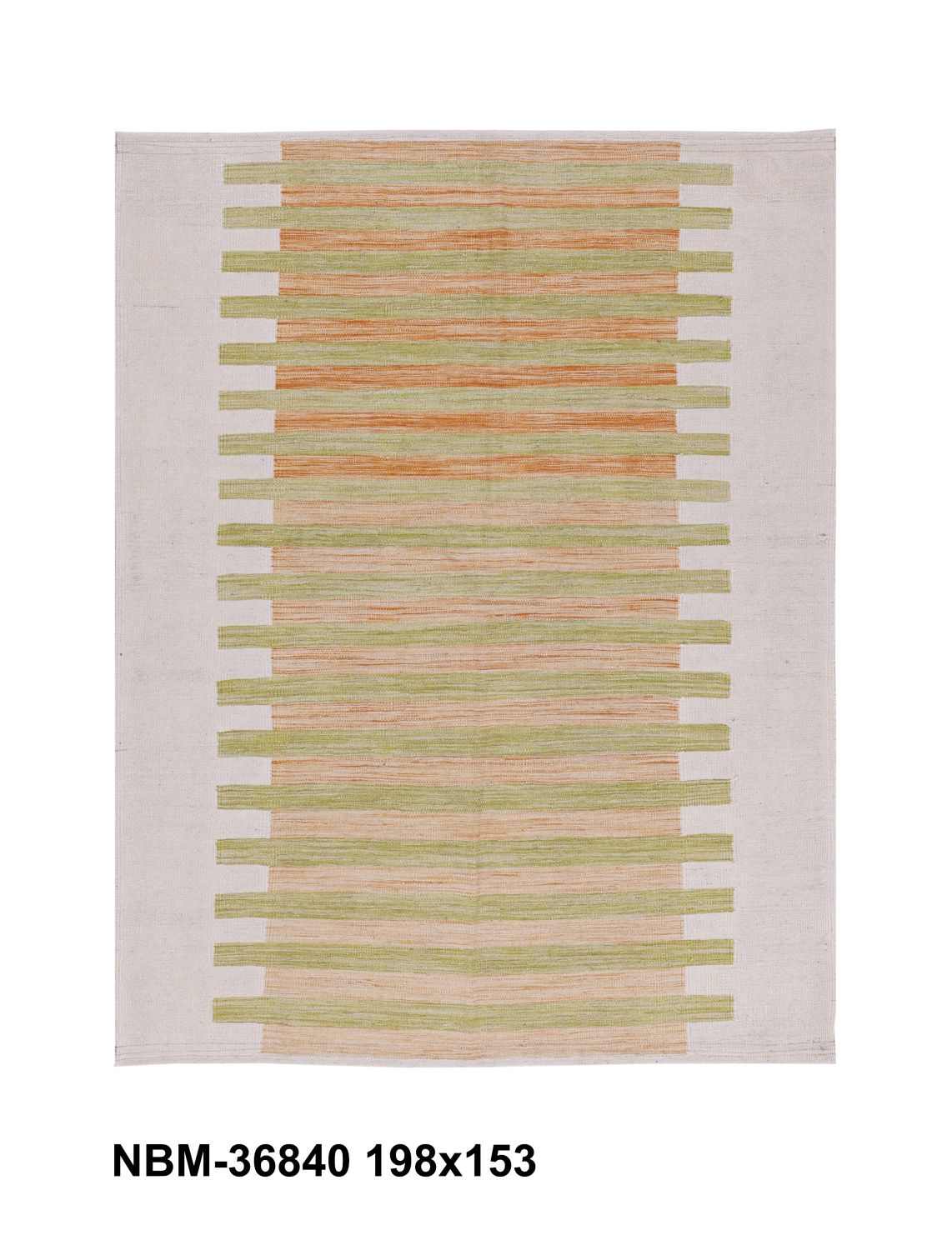 Groen Tapijt Laagpolig Handgeweven Wollen Vloerkleed - Omid Afghan Modern Kelim 198x153