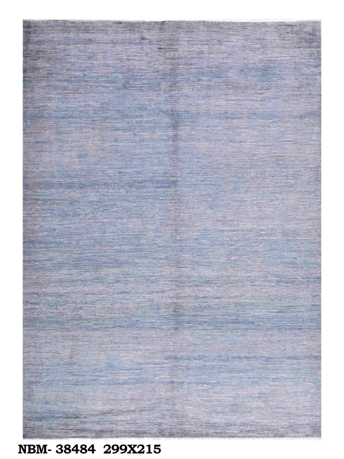 Blauw Tapijt Laagpolig Handgeknoopt Wollen Vloerkleed - Omid Afghan Wool Luxury 299x215
