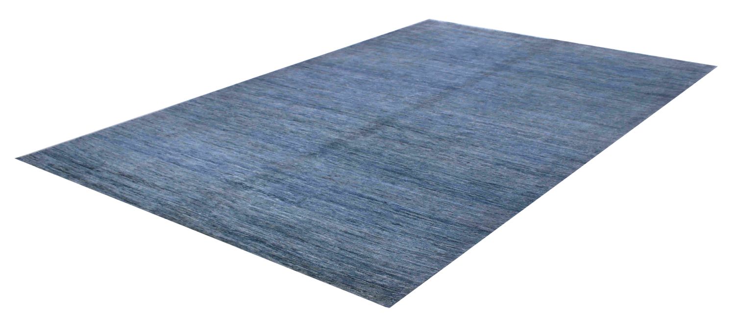 Blauw Tapijt Laagpolig Handgeknoopt Wollen Vloerkleed - Omid Afghan Wool Luxury 299x215