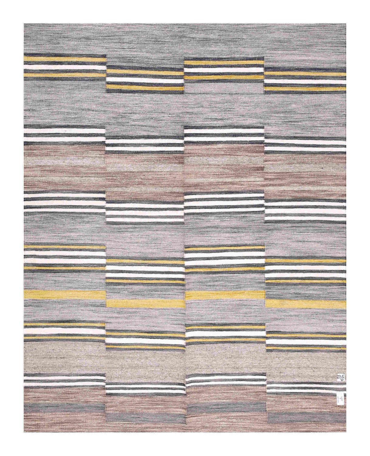 Kleurrijk Tapijt Laagpolig Handgeweven Wollen Vloerkleed - Omid Afghan Modern Kelim 203x157