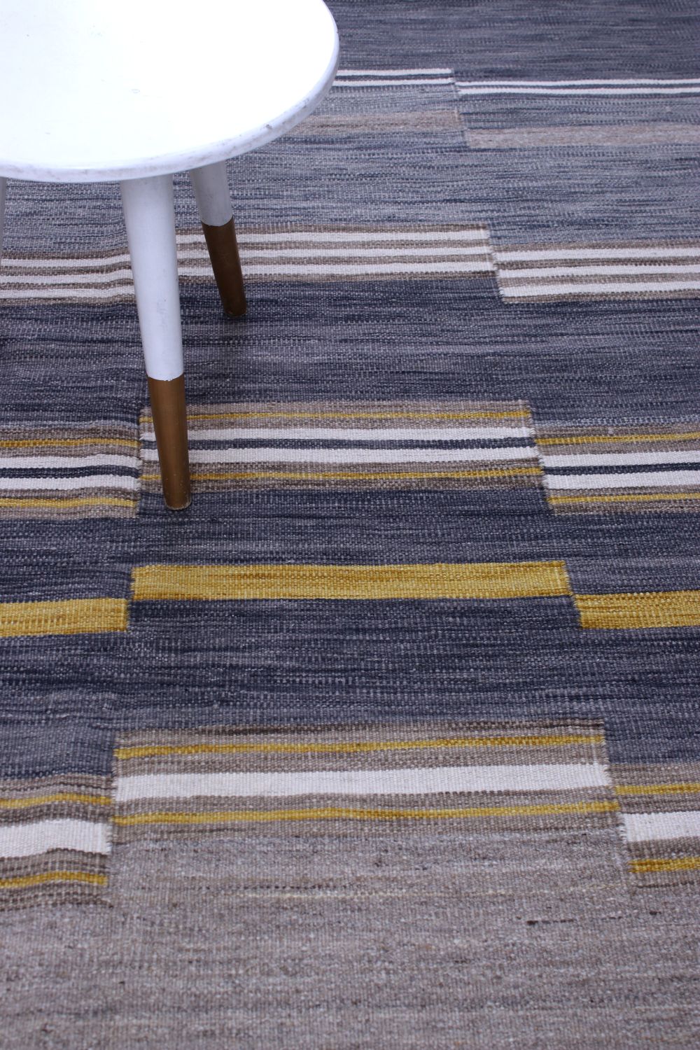 Grijs Tapijt Laagpolig Handgeweven Wollen Vloerkleed - Omid Afghan Modern Kelim 230x165