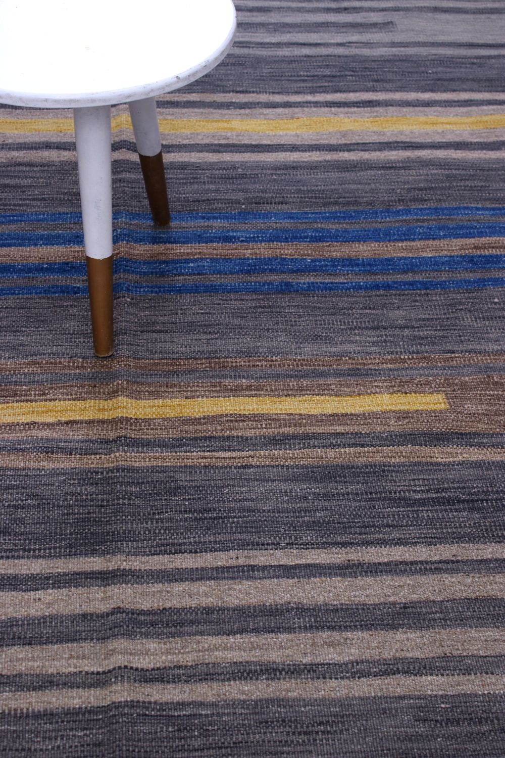 Blauw Tapijt Laagpolig Handgeweven Wollen Vloerkleed - Omid Afghan Modern Kelim 303x203